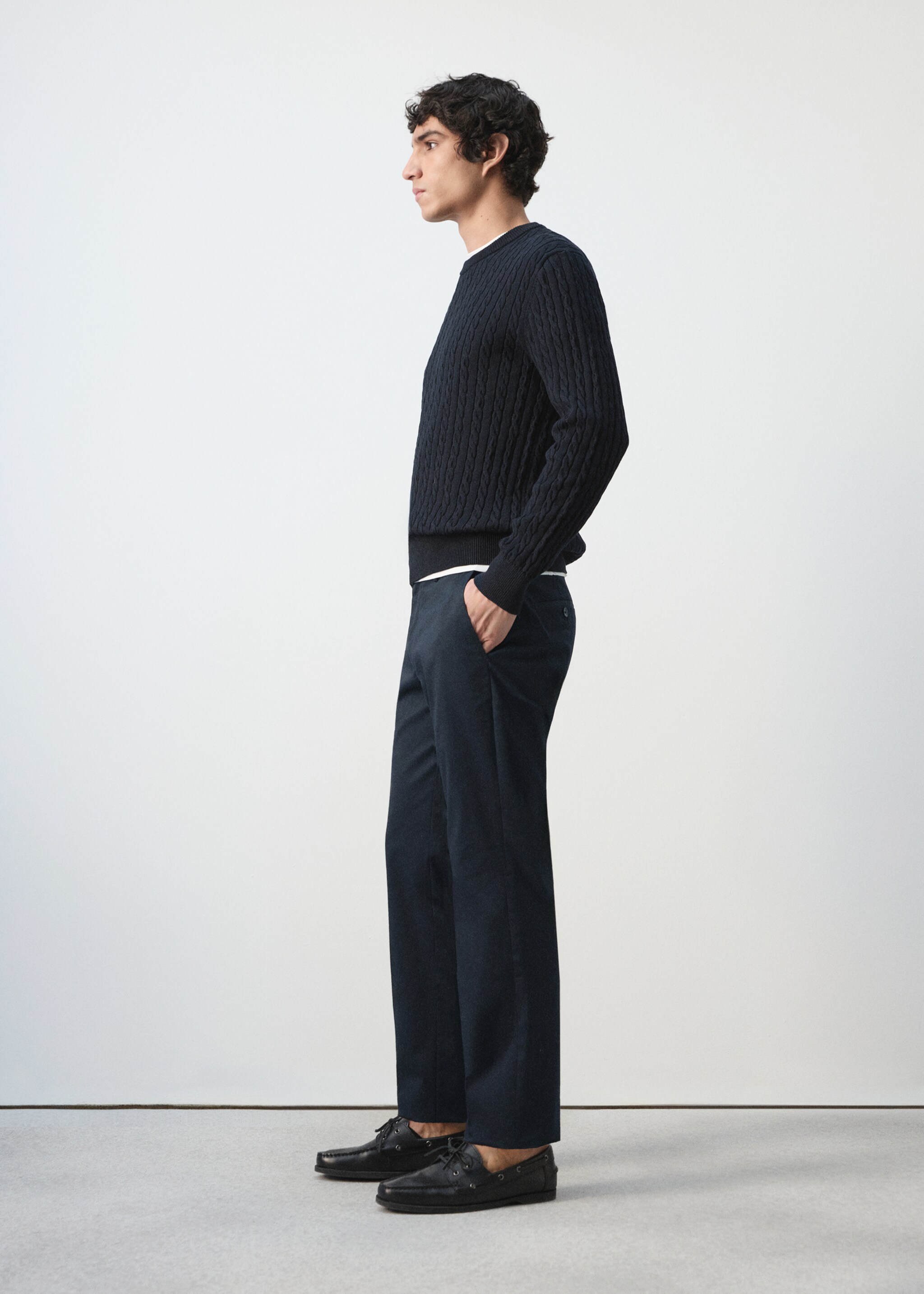 Dublino slim-fit chino trousers - Details of the article 2, Navy. Ref: 27004418-00.