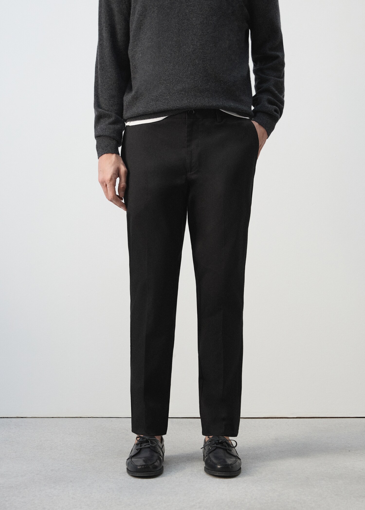 Dublino slim-fit chino trousers - Medium plane