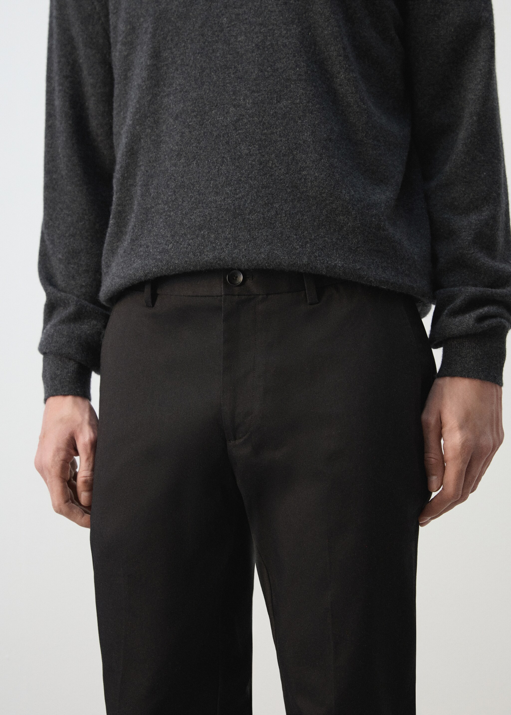 Dublino slim-fit chino trousers - Details of the article 1, Black. Ref: 27004418-00.