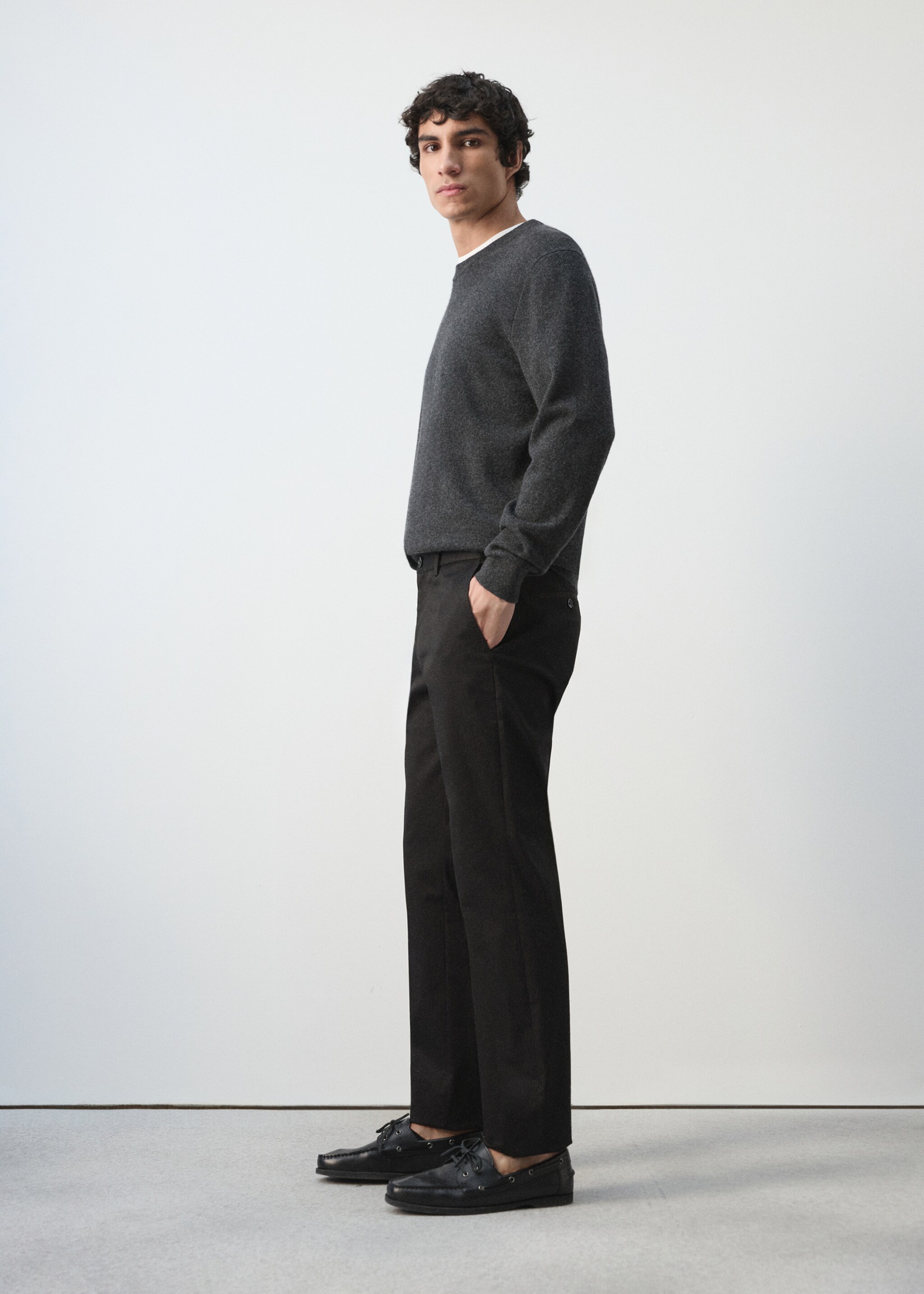 Dublino slim-fit chino trousers - Details of the article 2, Black. Ref: 27004418-00.