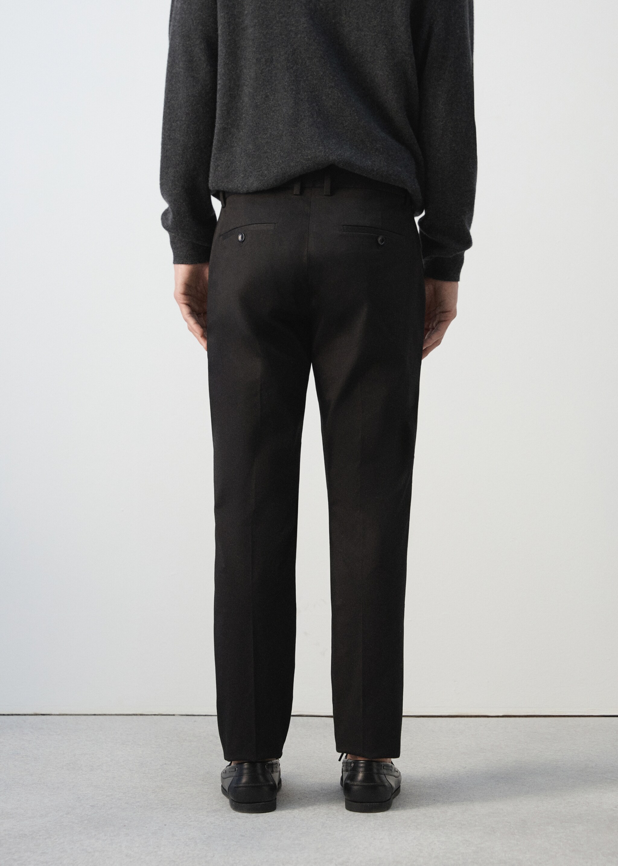 Dublino slim-fit chino trousers - Reverse of the article, Black. Ref: 27004418-00.