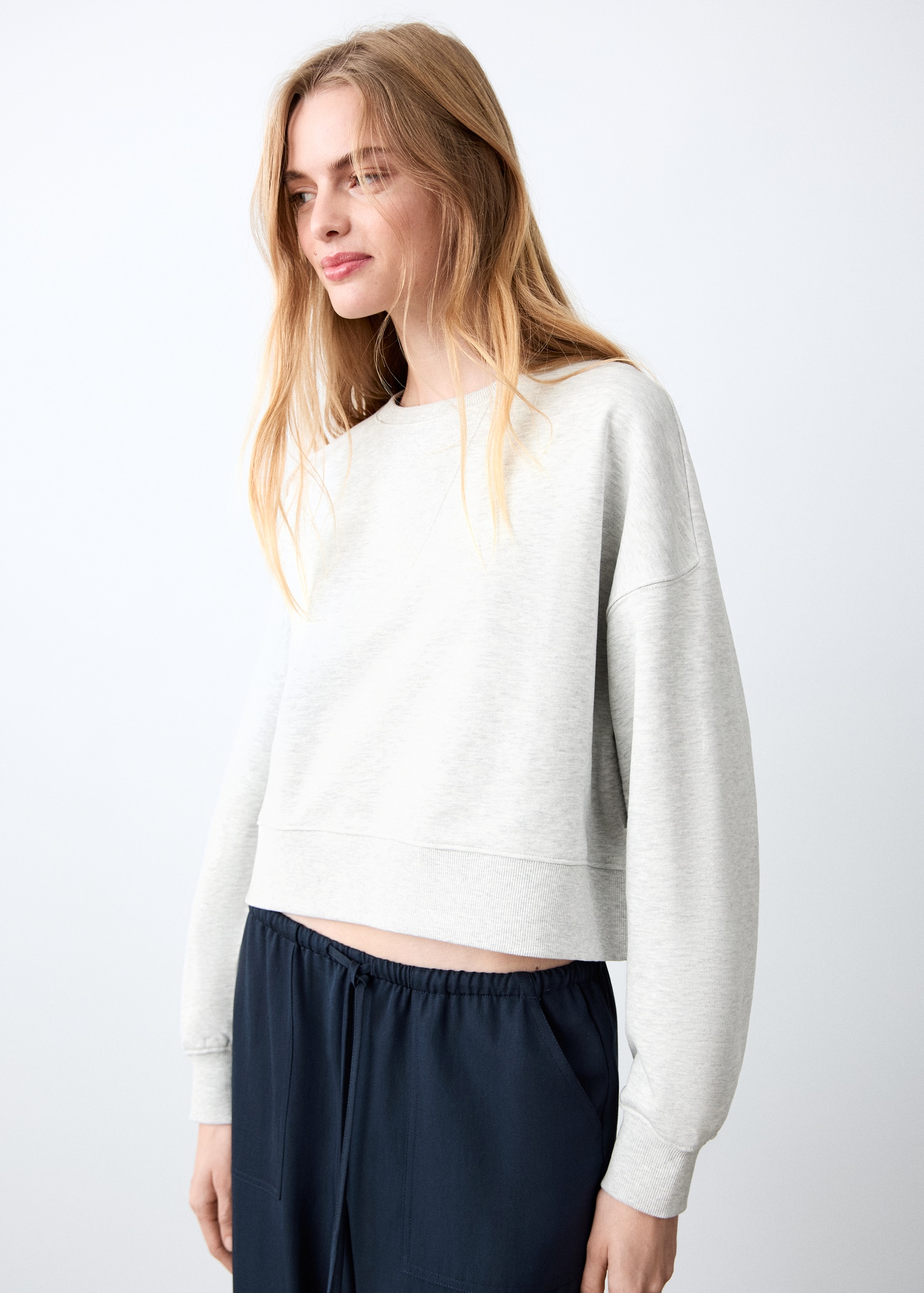 Cropped cotton sweatshirt - Medium plane