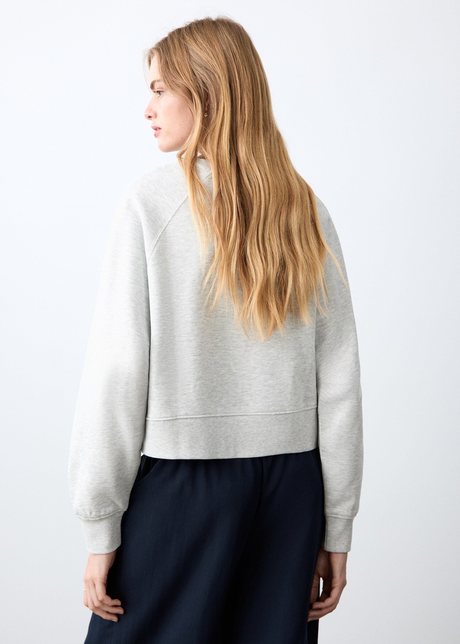 Cropped cotton sweatshirt - Reverse of the article