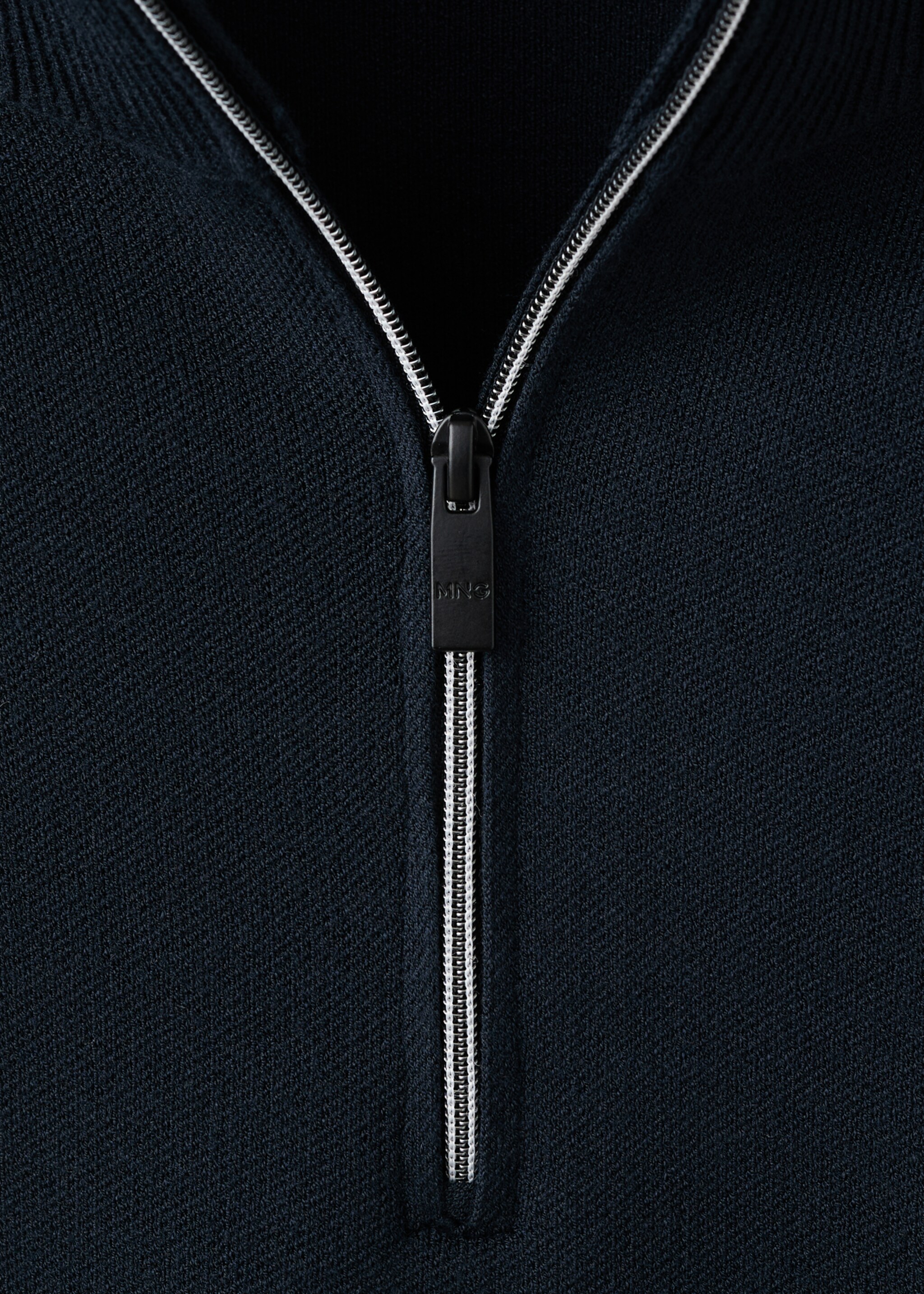 Comfort stretch zip jersey - Details of the article 8, Navy. Ref: 27004430-00.