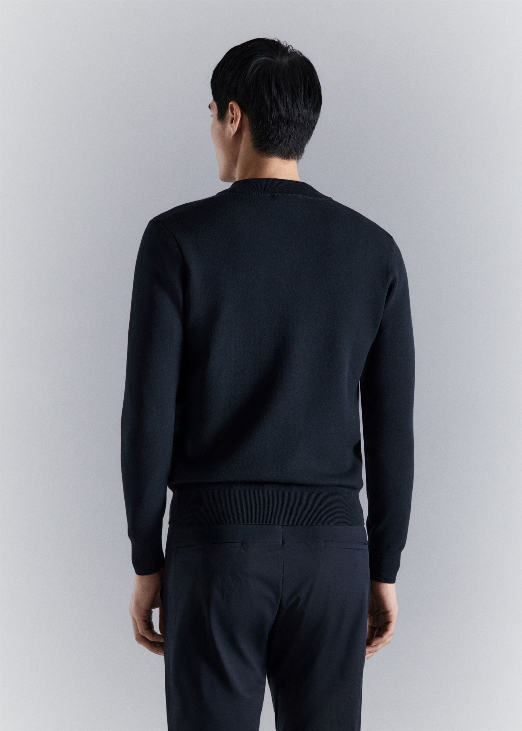 Comfort stretch zip jersey - Reverse of the article, Navy. Ref: 27004430-00.