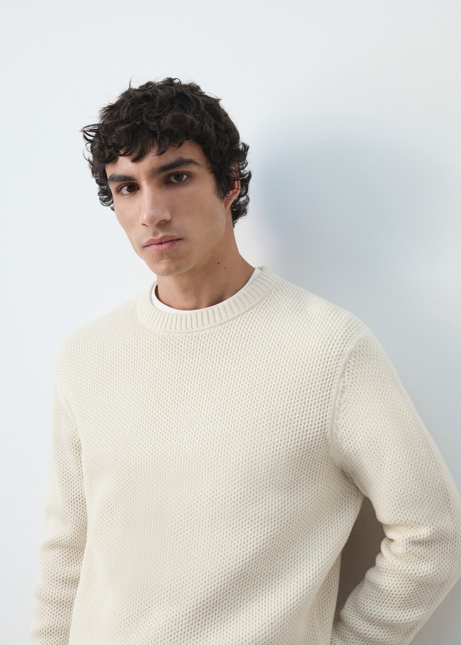 سترة متوسطة الحياكة ذات بنية دقيقة - تفاصيل المنتج 1