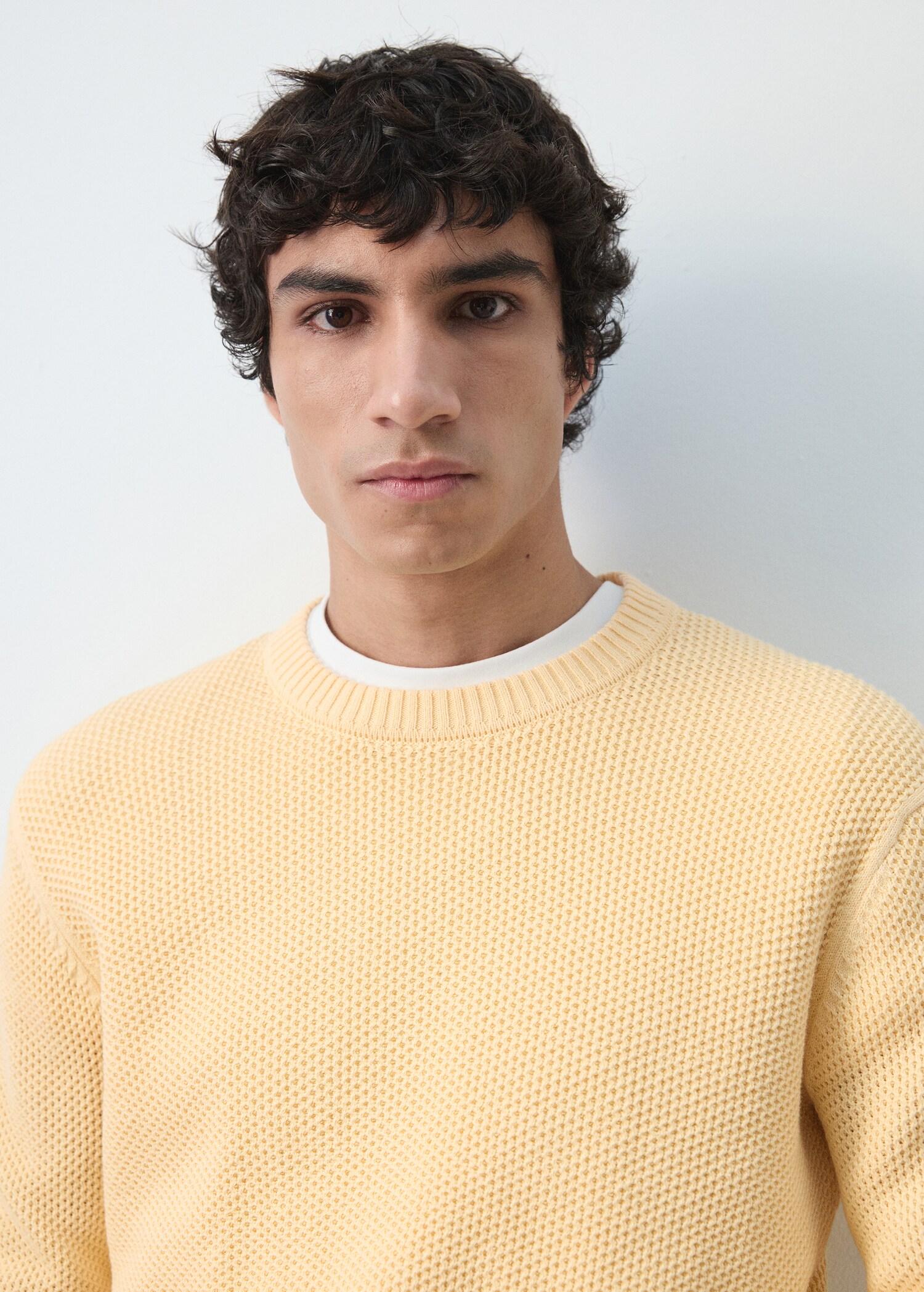 سترة متوسطة الحياكة ذات بنية دقيقة - تفاصيل المنتج 1