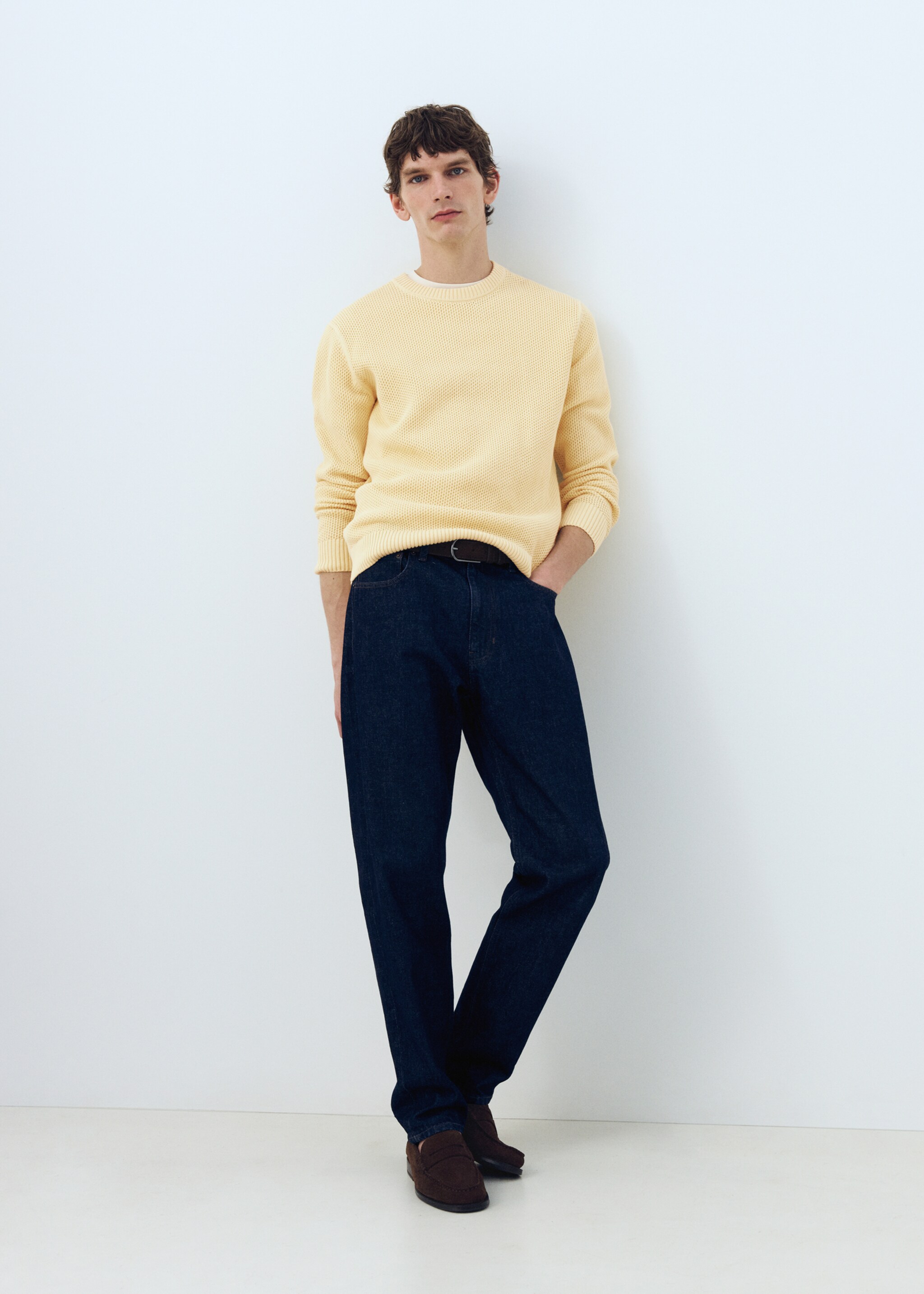 Jersey punto medio microestructura - Detalle del artículo 3, Amarillo pastel. Ref: 27004431-00.