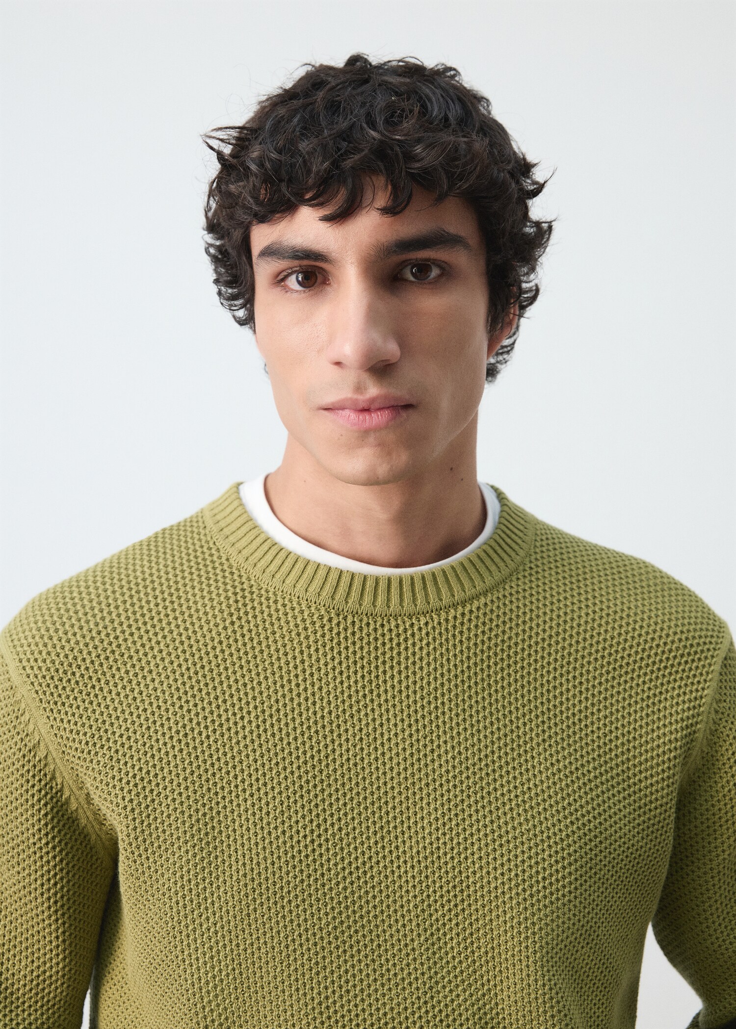 سترة متوسطة الحياكة ذات بنية دقيقة - تفاصيل المنتج 1