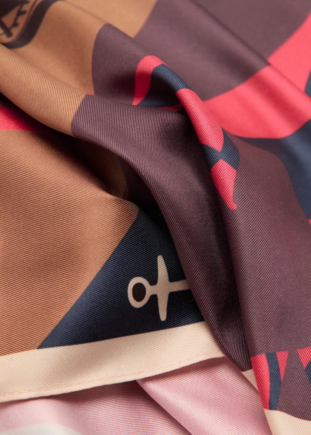 Printed satin scarf
