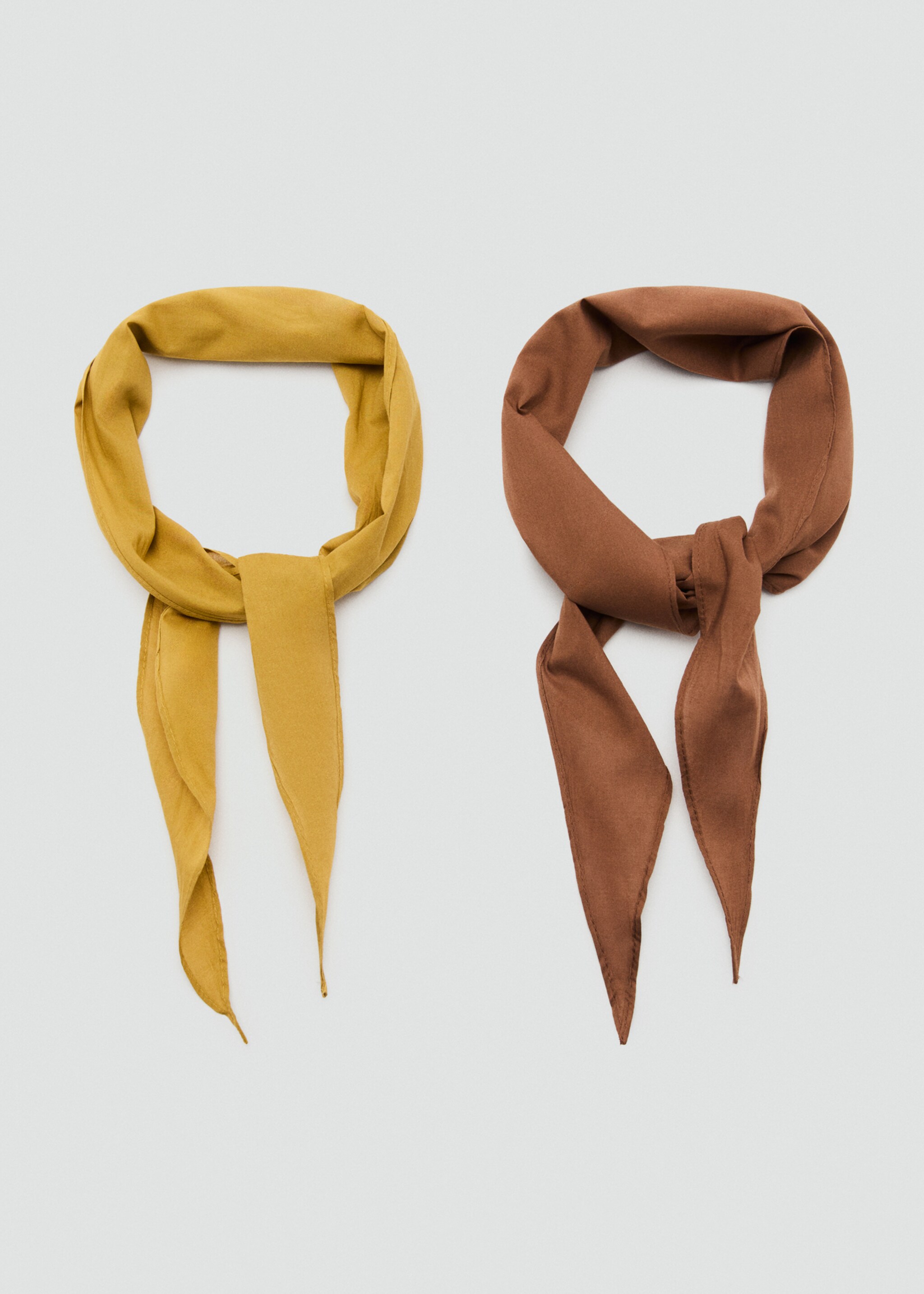 Set of 2 combined scarves - Details of the article 1, Brown. Ref: 27004437-00.