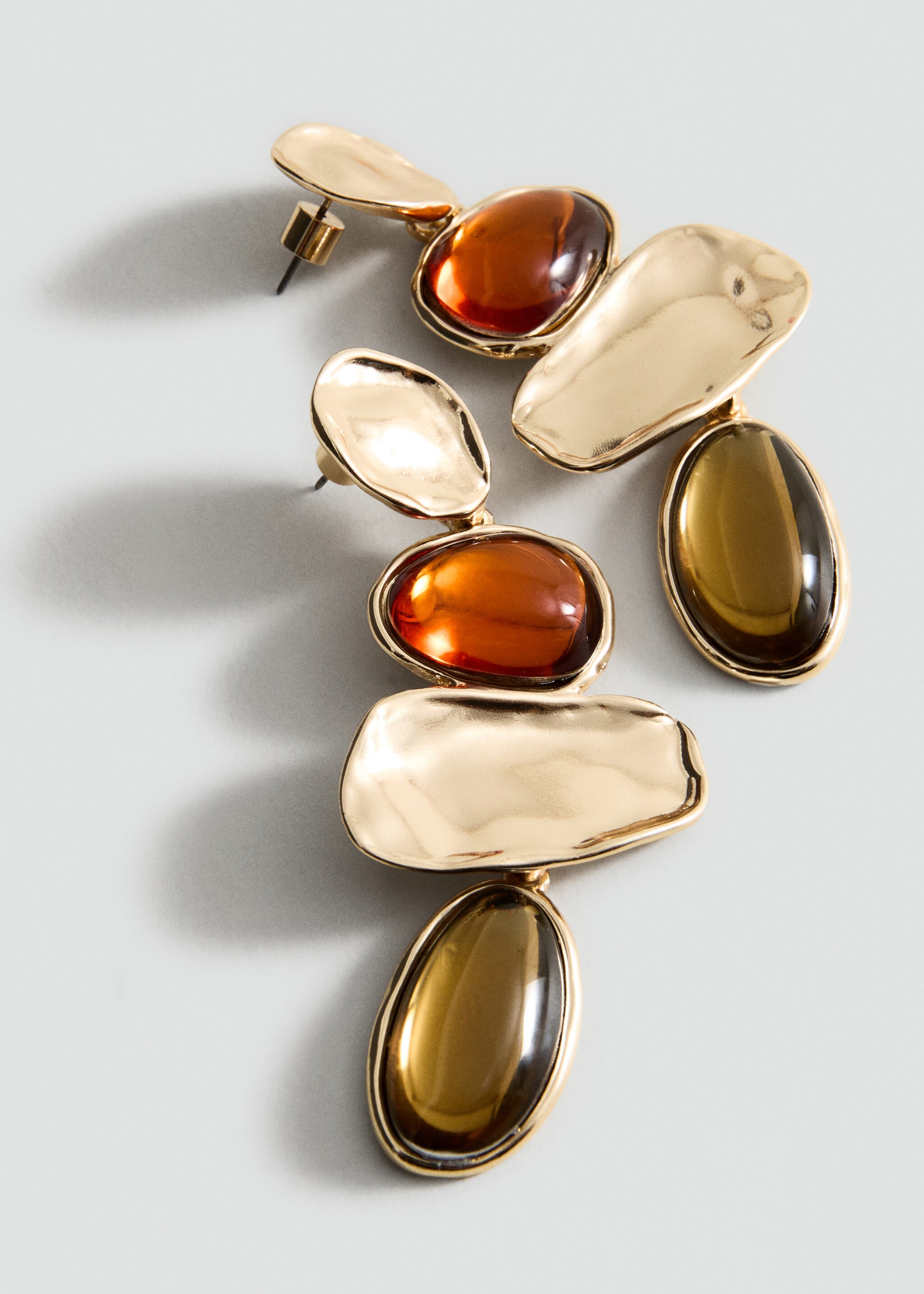 Brincos compridos combinados - Plano médio, Ouro. Ref: 27004443-00.