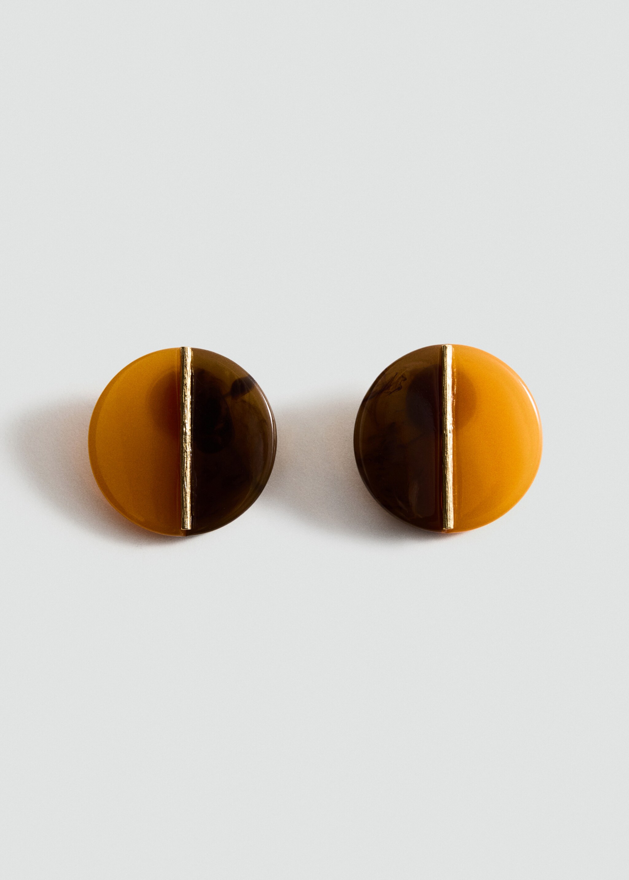 Round resin earrings - Article without model, Orange. Ref: 27004447-00.