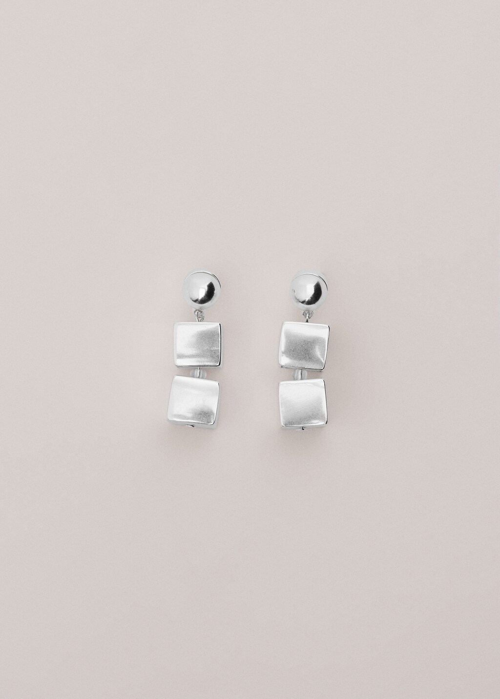 Hanging metallic cube earrings - image 2