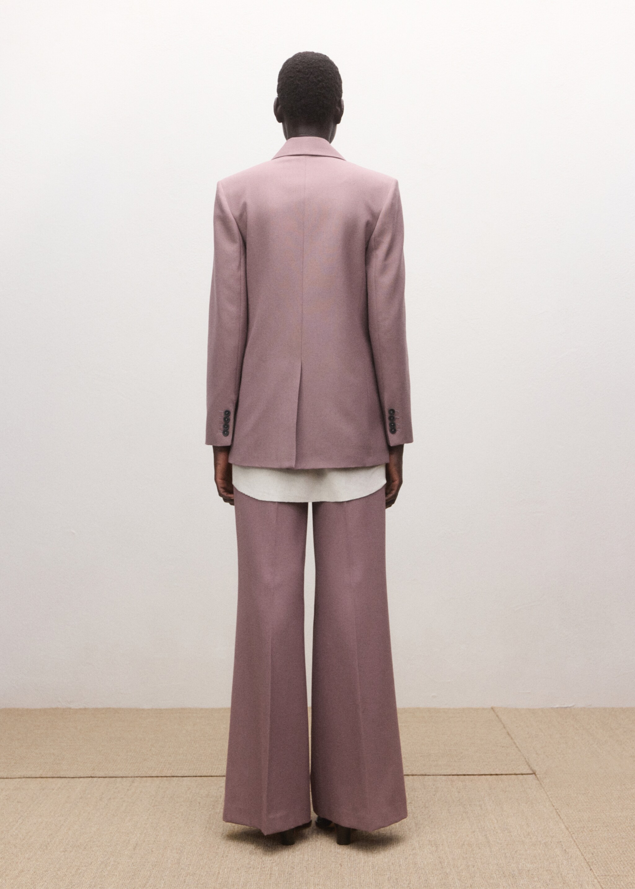 سروال بدلة من الصوف - الجهة الخلفية للمنتج, وردي. Ref: 27004449-00.