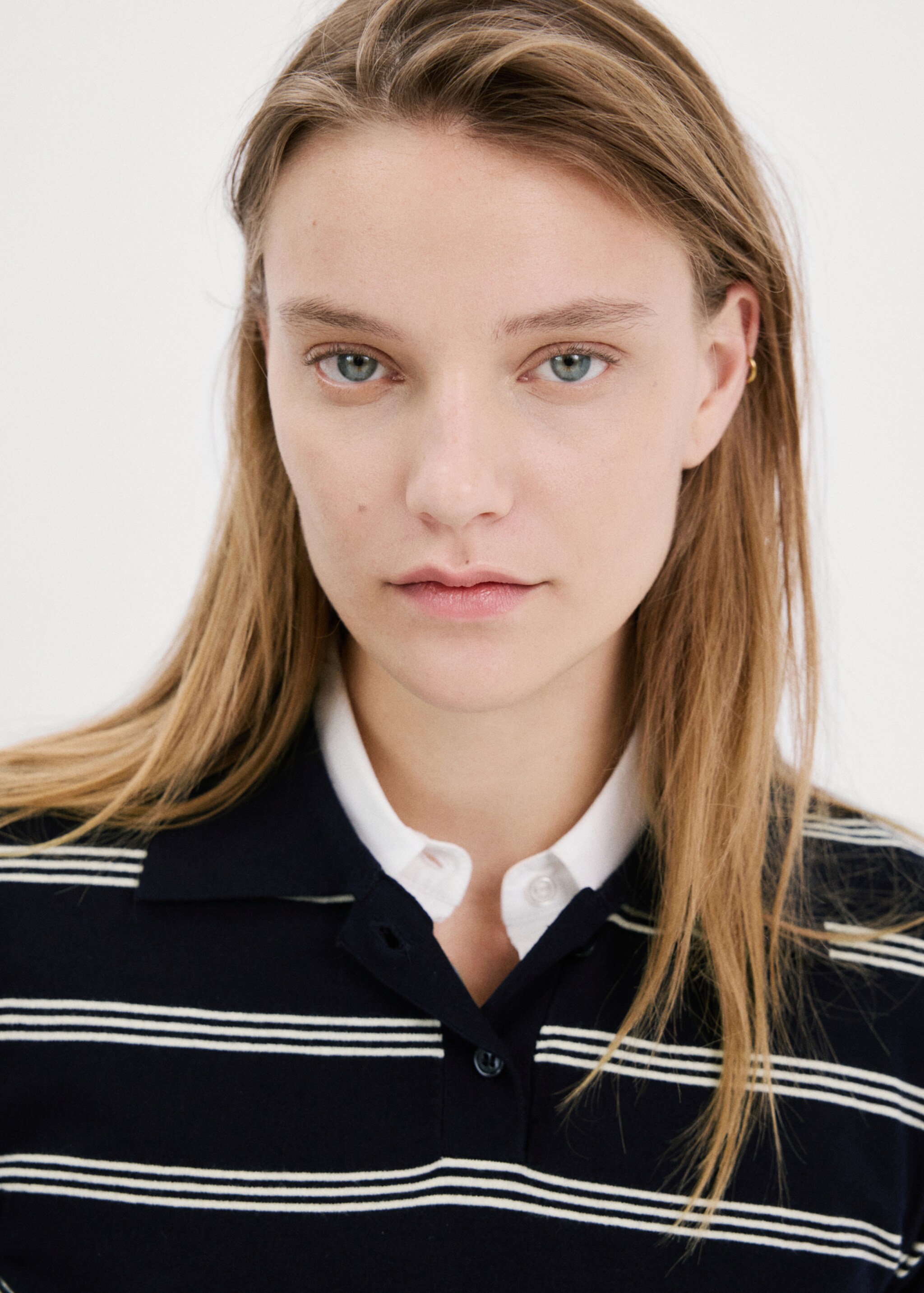 كنزة محبوكة بياقة بولو - تفاصيل المنتج 1, أزرق غامق. Ref: 27004778-00.