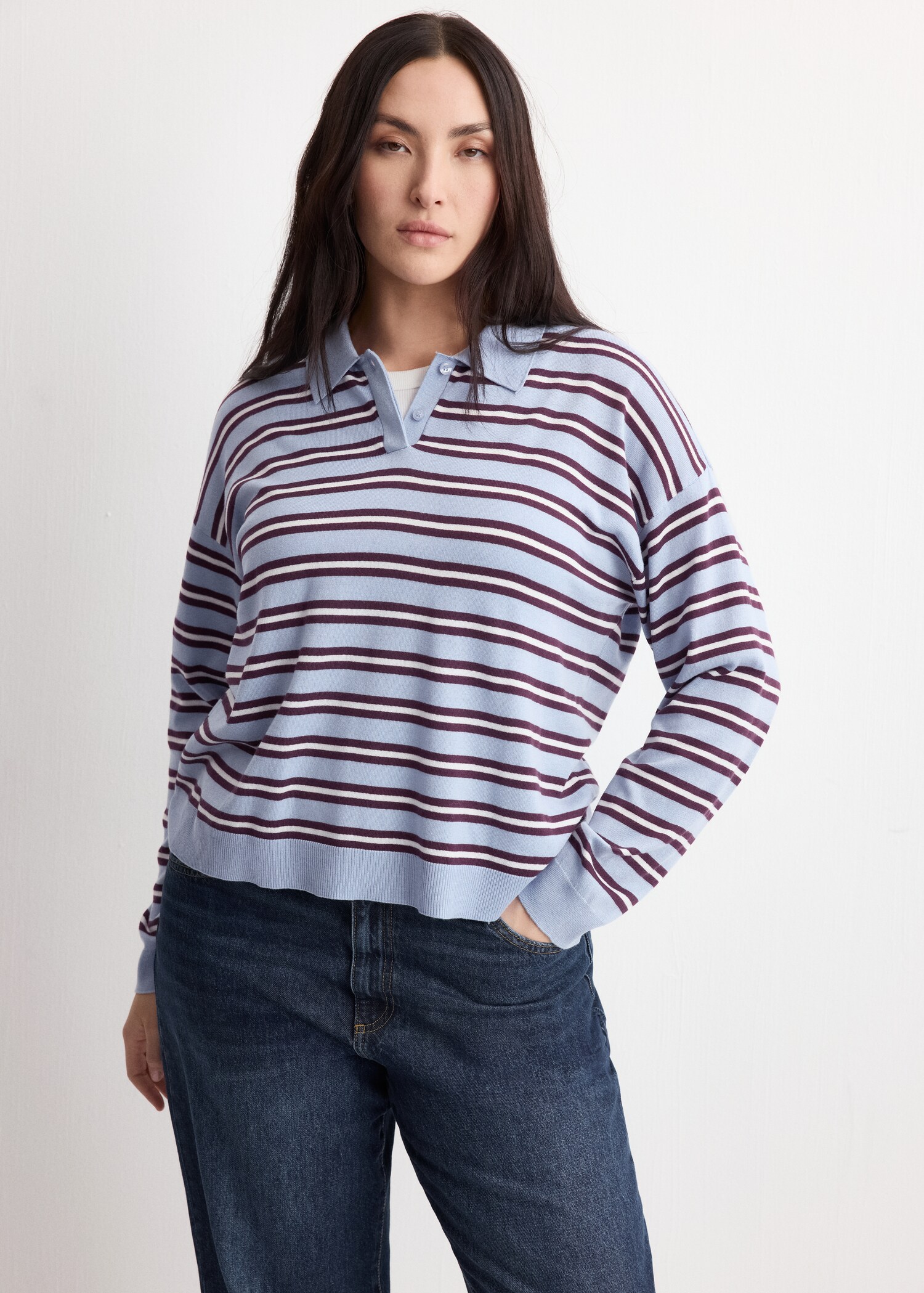 Striped polo-neck sweater - Details of the article 5