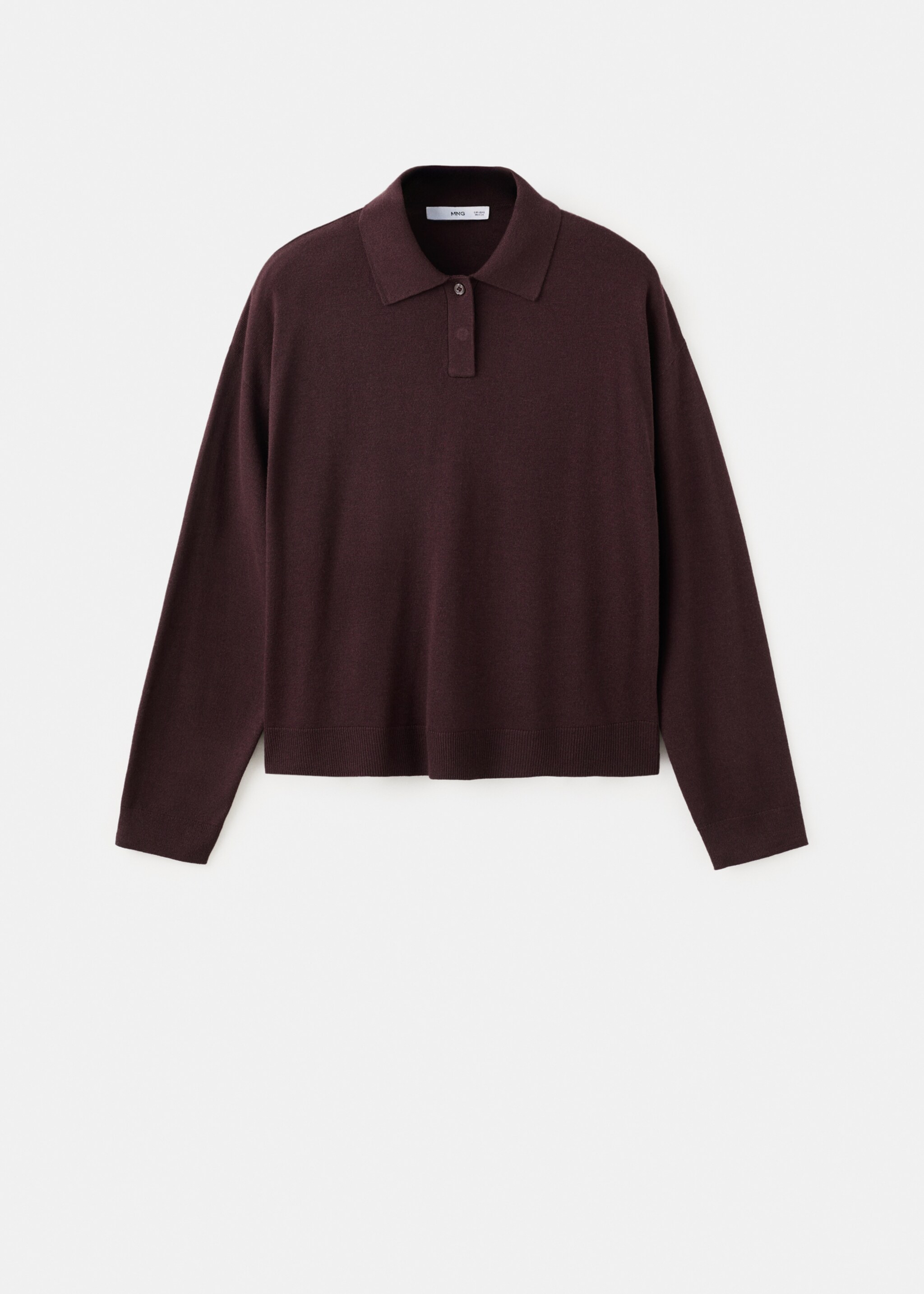 كنزة محبوكة بياقة بولو - منتج دون نموذج, كستنائي. Ref: 27004780-00.