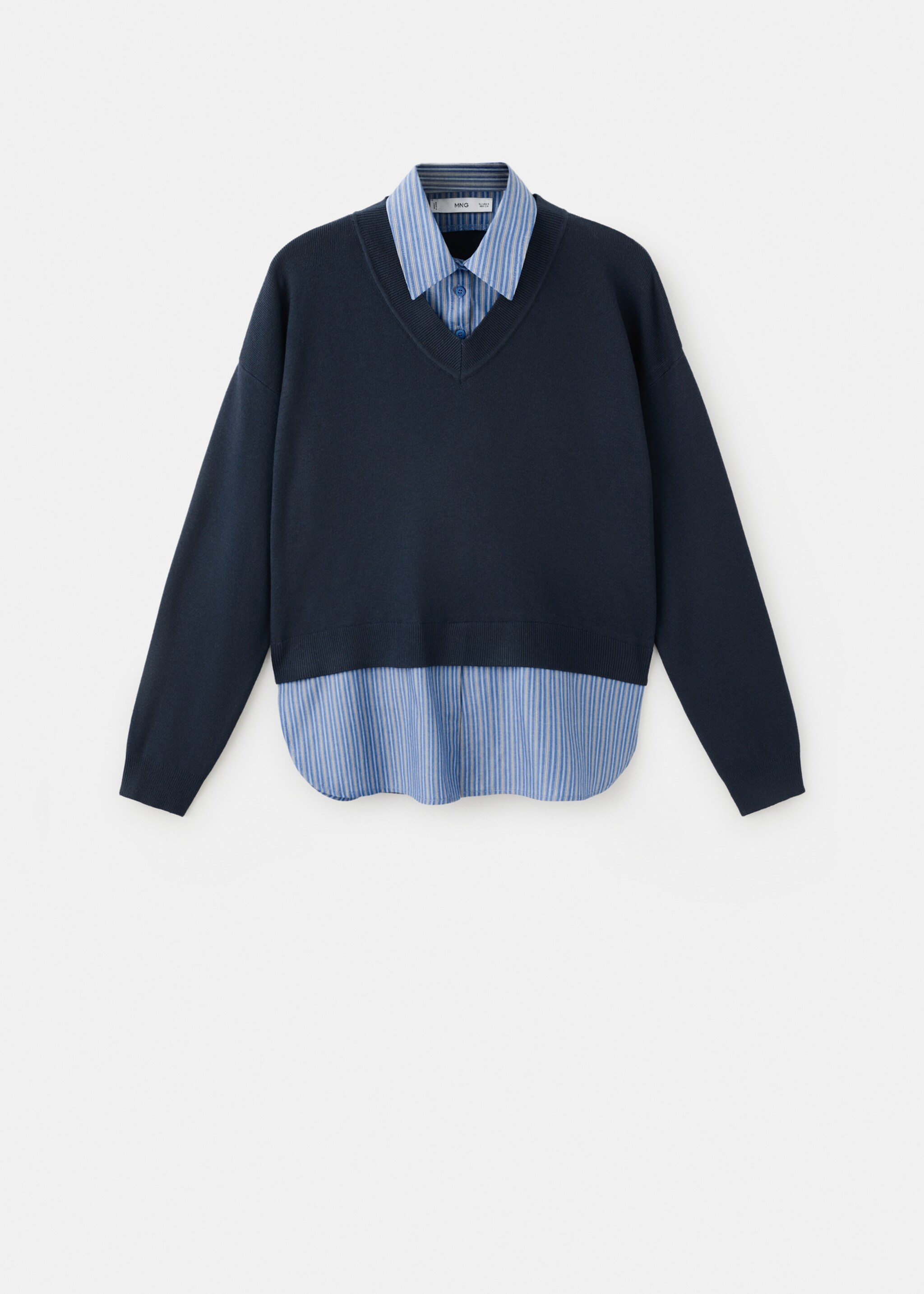 كنزة قميص متناسق - منتج دون نموذج, أزرق غامق. Ref: 27004781-00.