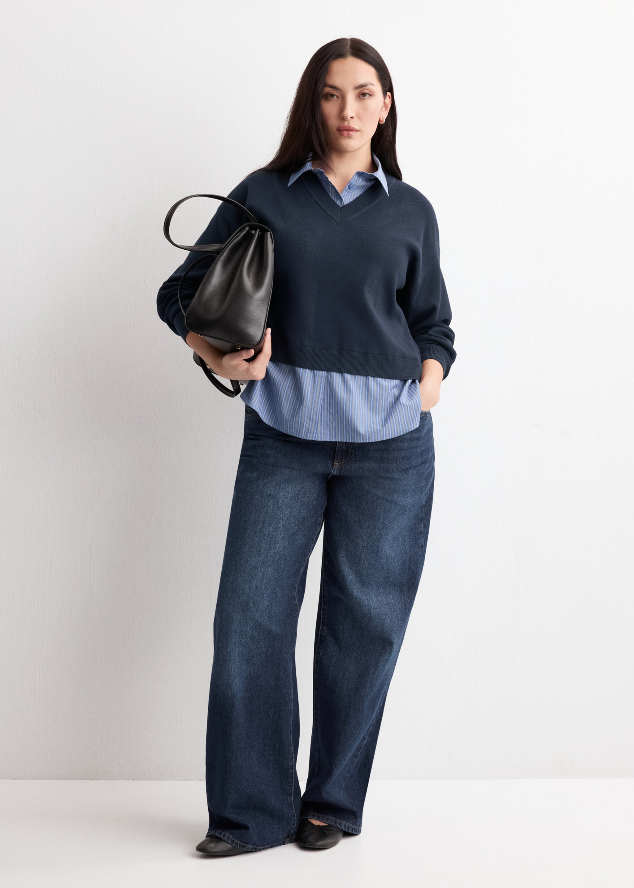 كنزة قميص متناسق - تفاصيل المنتج 3, أزرق غامق. Ref: 27004781-00.