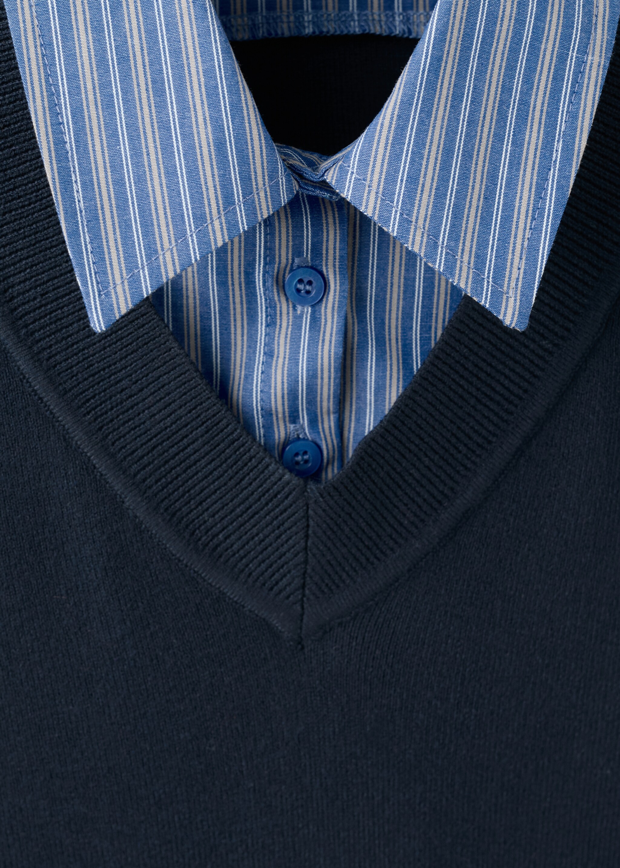 كنزة قميص متناسق - تفاصيل المنتج 8, أزرق غامق. Ref: 27004781-00.