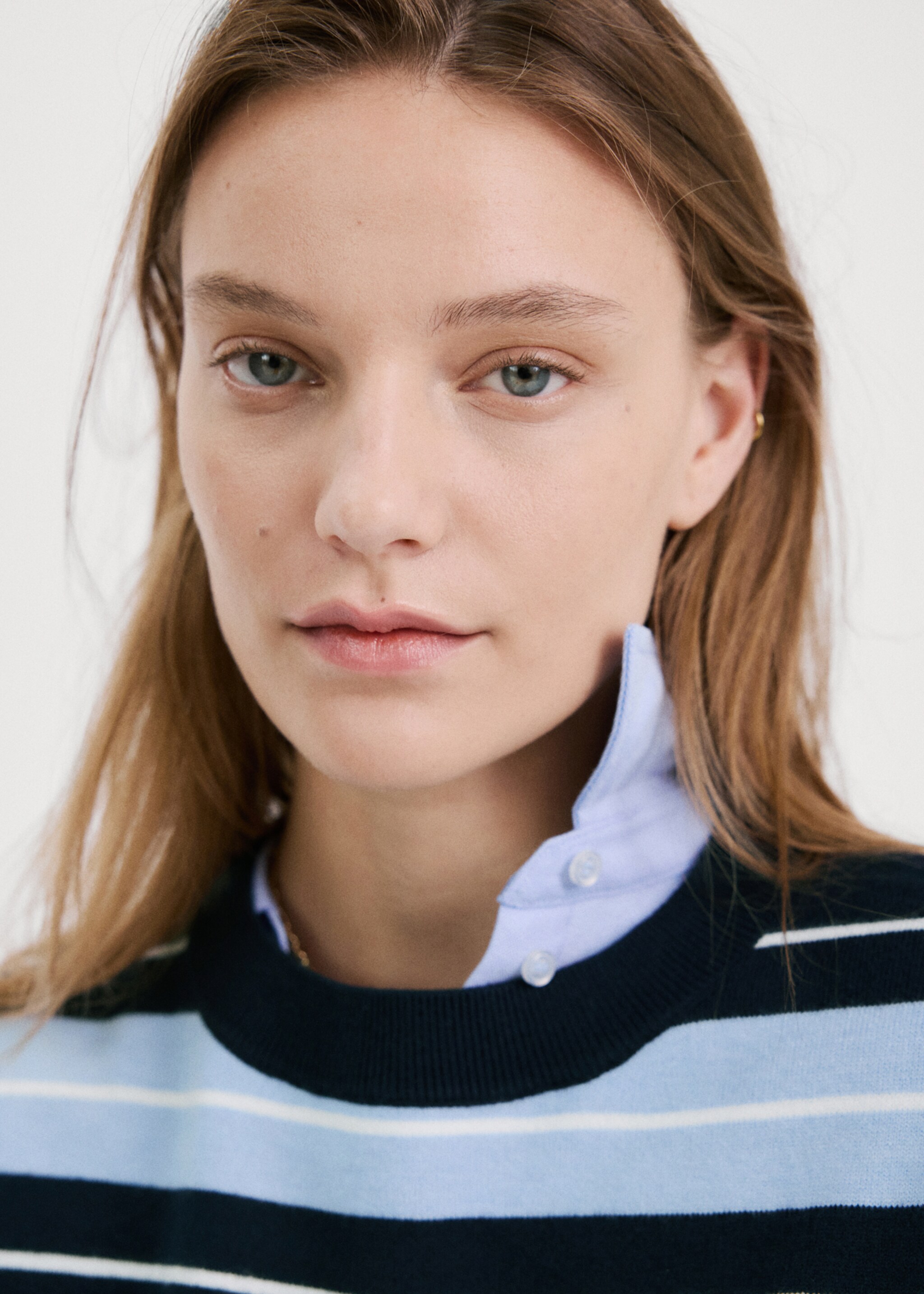 Knit striped sweater - Details of the article 1, Dark Navy. Ref: 27004782-00.