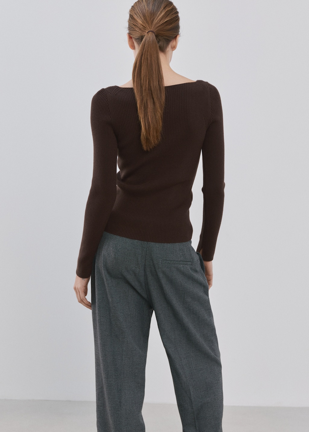 Mango Boat-neck knitted sweater