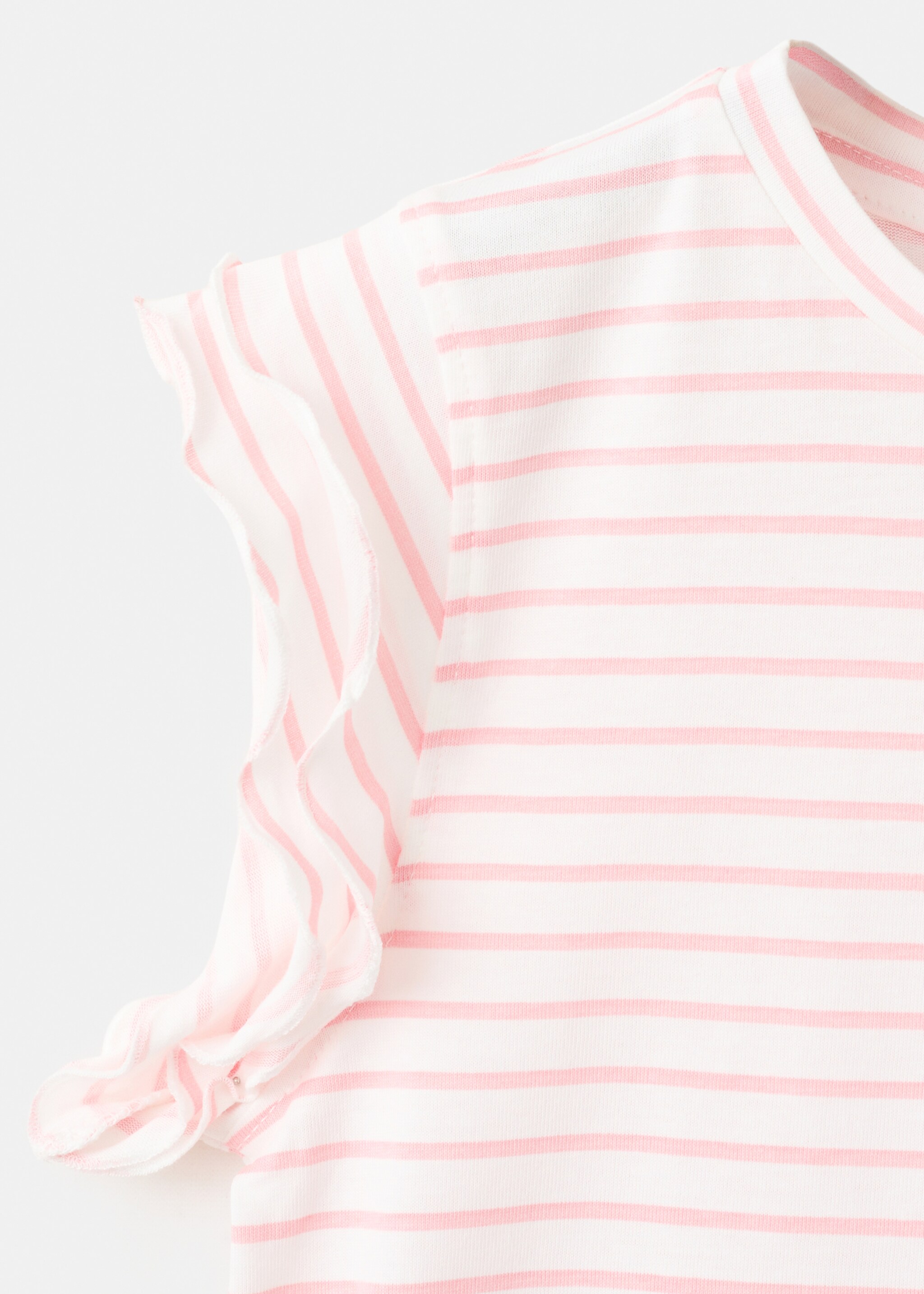 Striped short-sleeved t-shirt - Details of the article 8, Pink. Ref: 27005157-00.