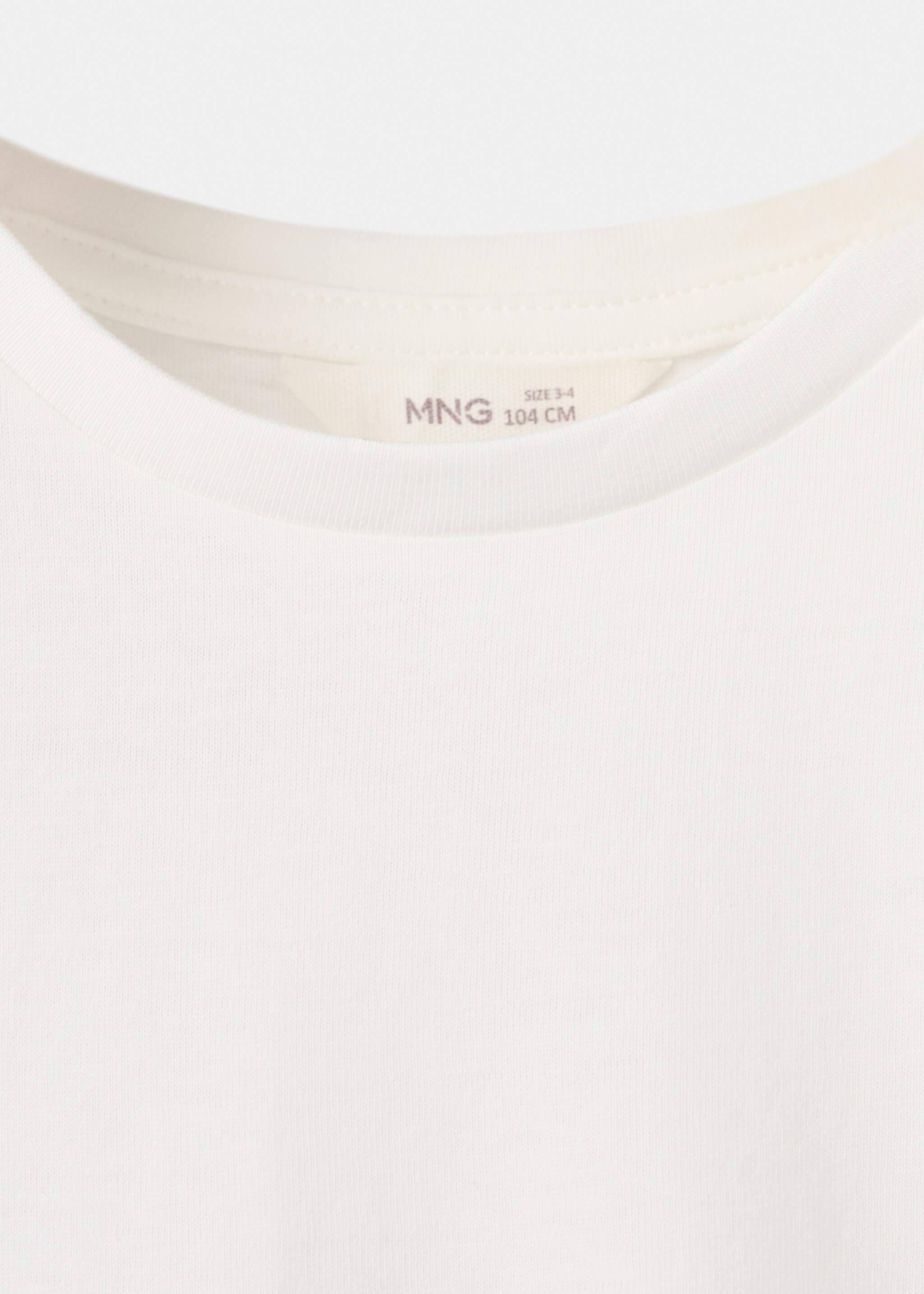 Kurzärmliges Baumwoll-T-Shirt - Detail des Artikels 8, Cremeweiß. Ref: 27005159-00.