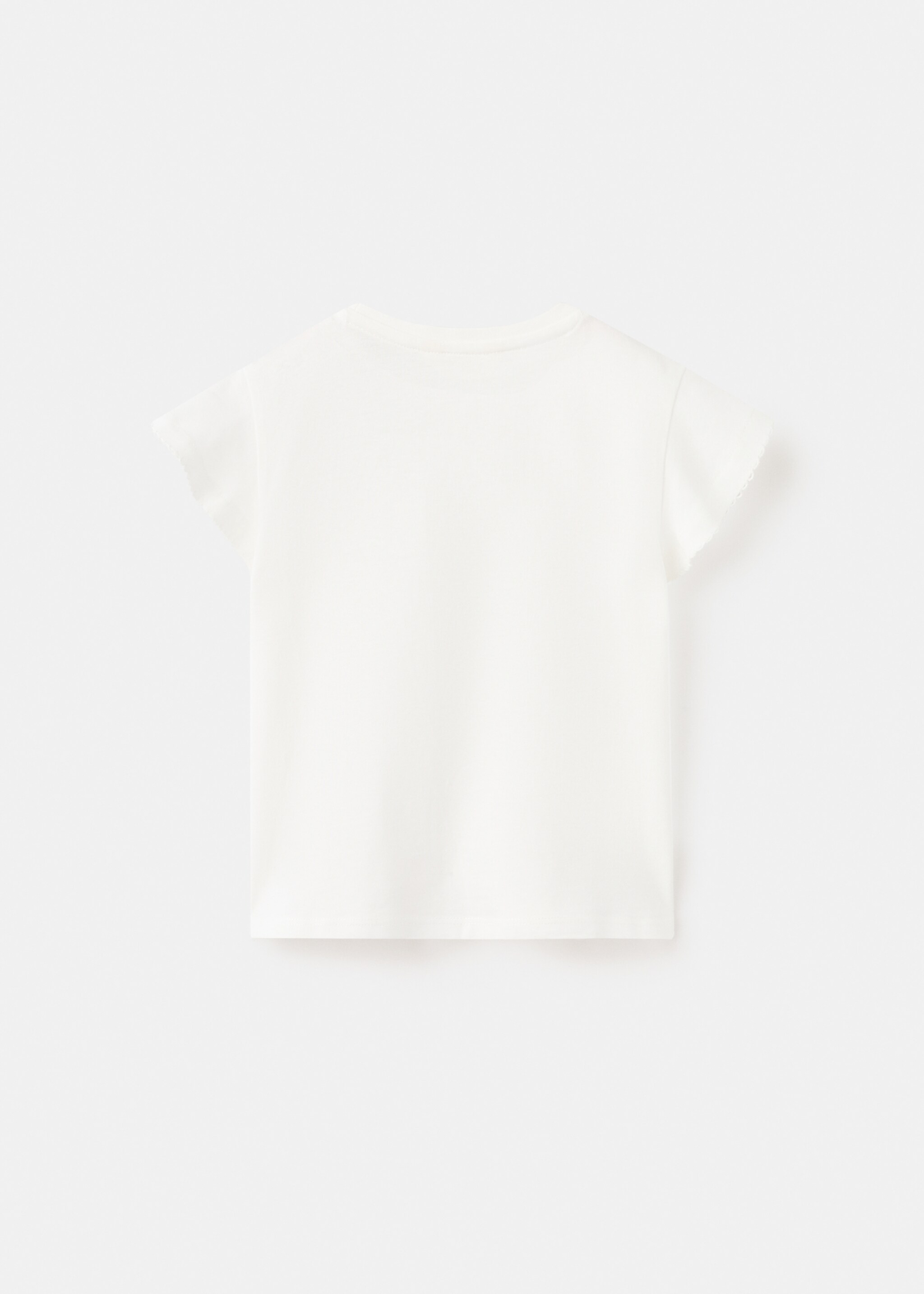 Kurzärmliges Baumwoll-T-Shirt - Rückseite des Artikels, Cremeweiß. Ref: 27005159-00.