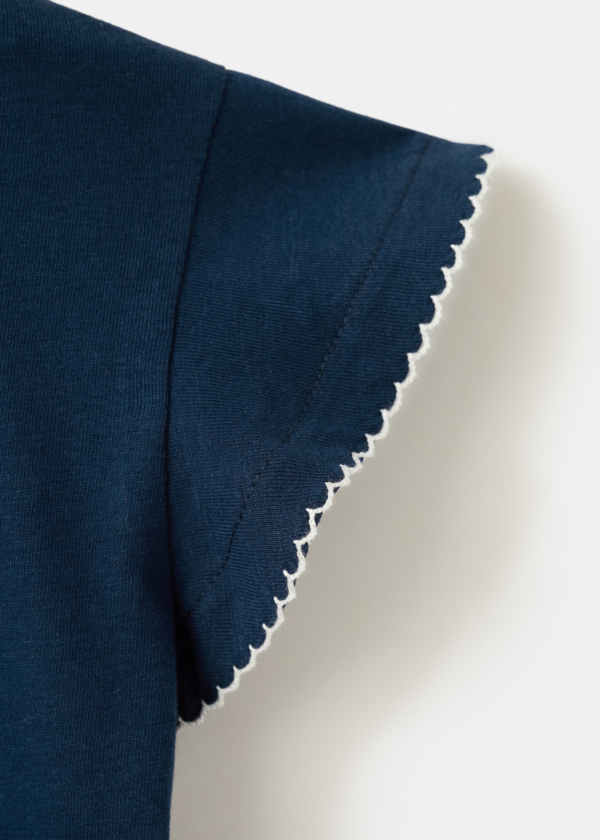 Kurzärmliges Baumwoll-T-Shirt - Detail des Artikels 0, Marineblau. Ref: 27005159-00.