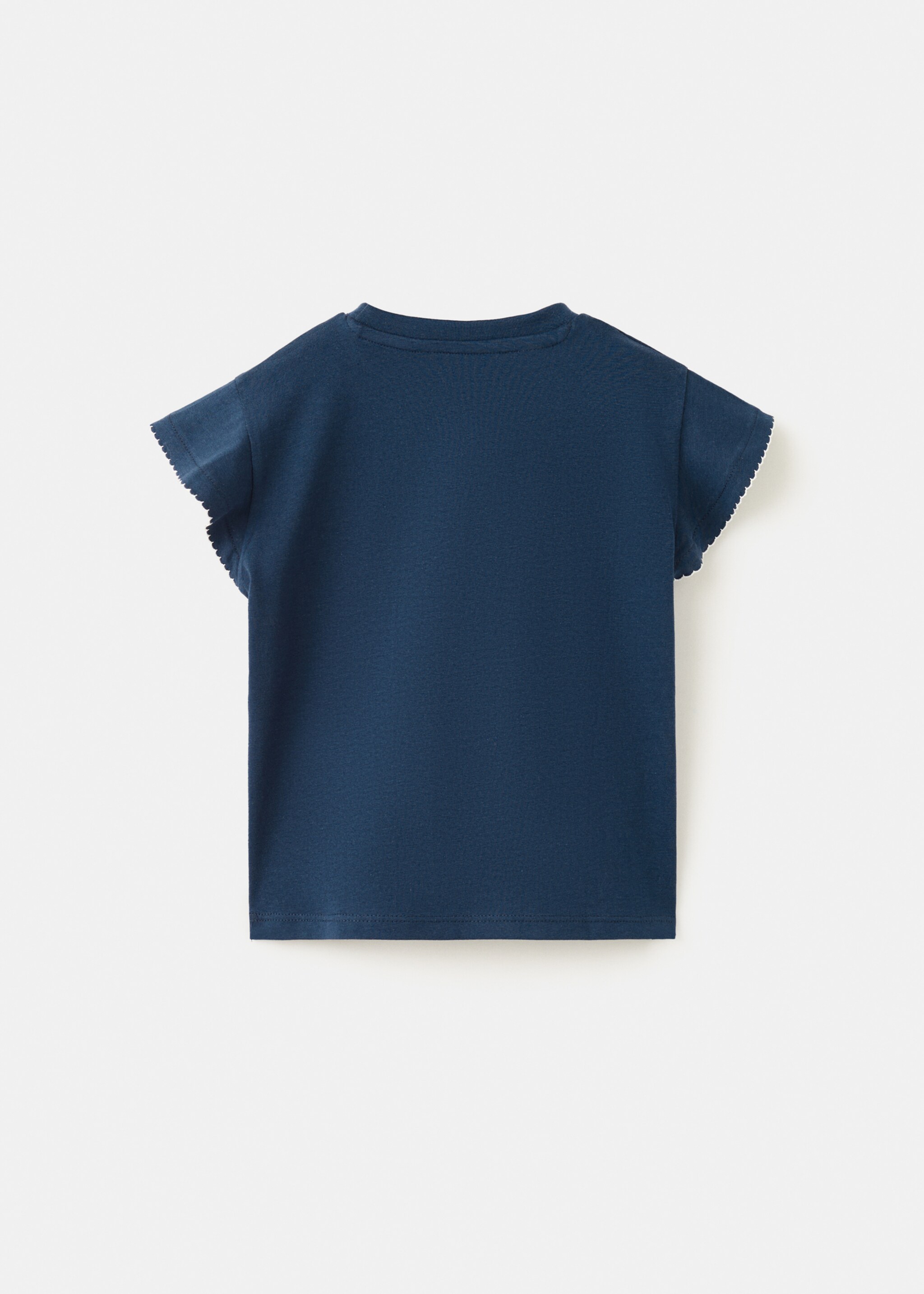 Kurzärmliges Baumwoll-T-Shirt - Rückseite des Artikels, Marineblau. Ref: 27005159-00.