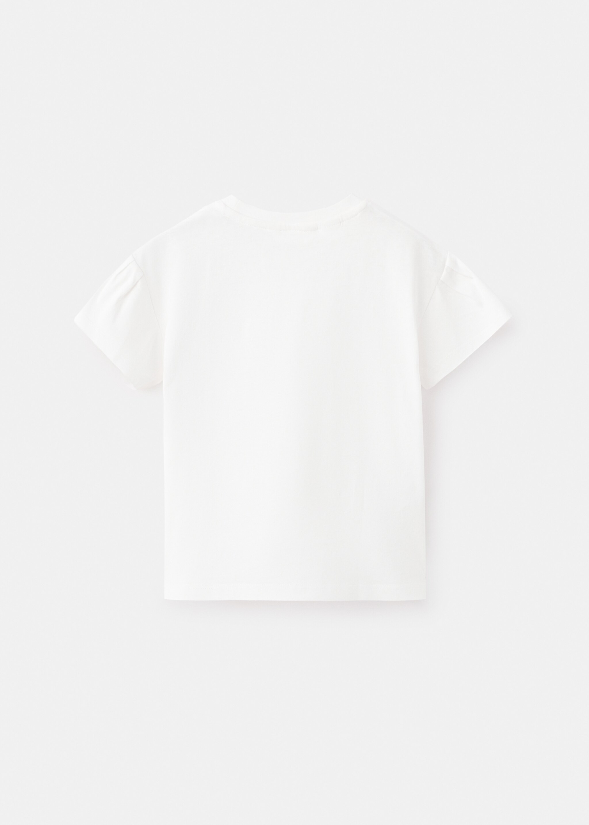 T-shirt coton à volants - Verso de l’article, Blanc cassé. Ref: 27005167-00.