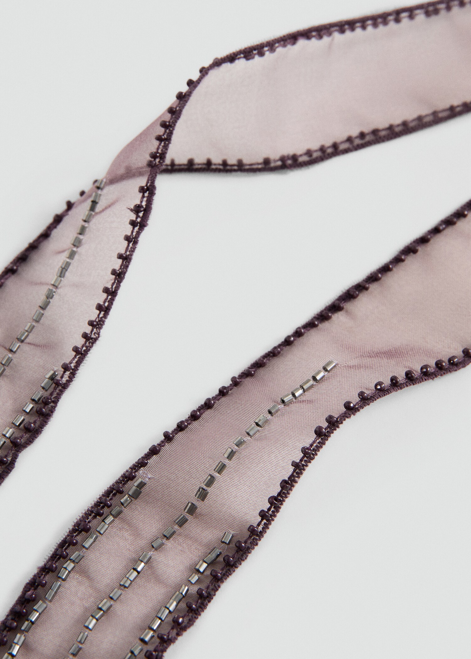 Beaded mesh collar necklace - Medium plane