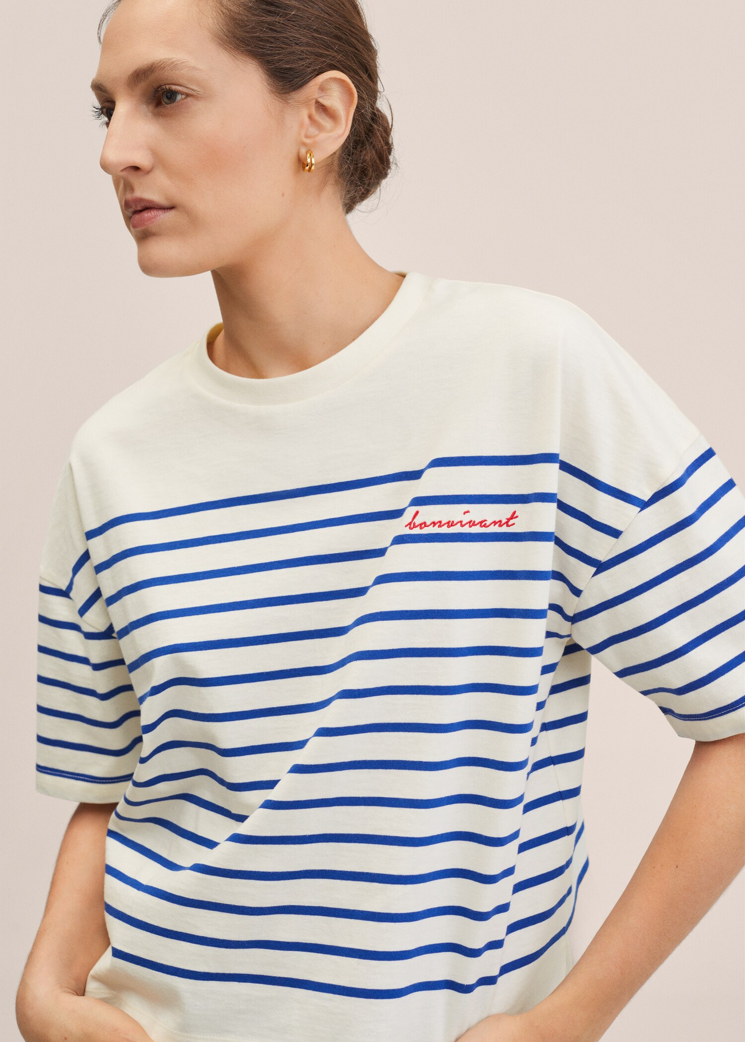 Striped crop T-shirt - Details of the article 1