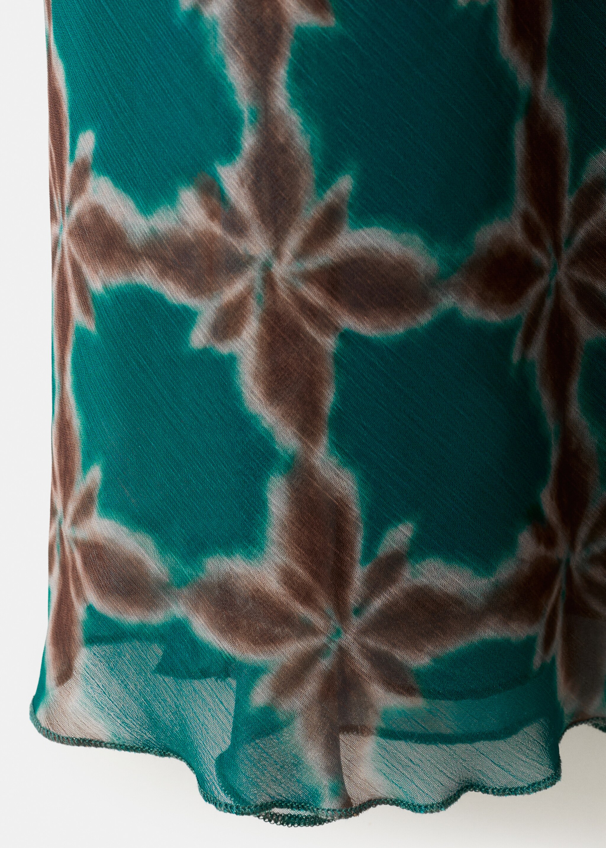 Halter-neck printed dress - Details of the article 0, Petrol Blue. Ref: 27005819-00.