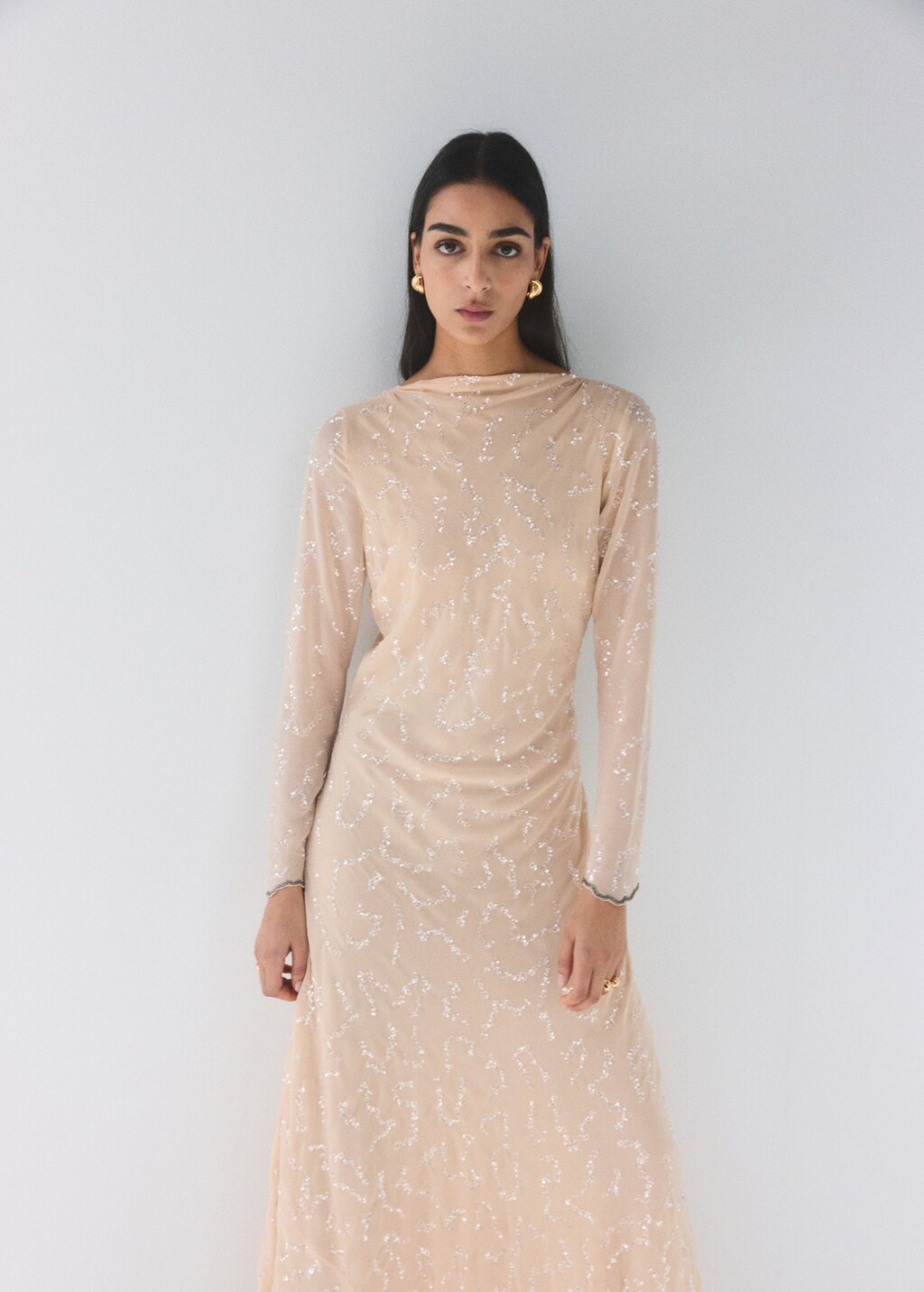 Sequin dress with open back