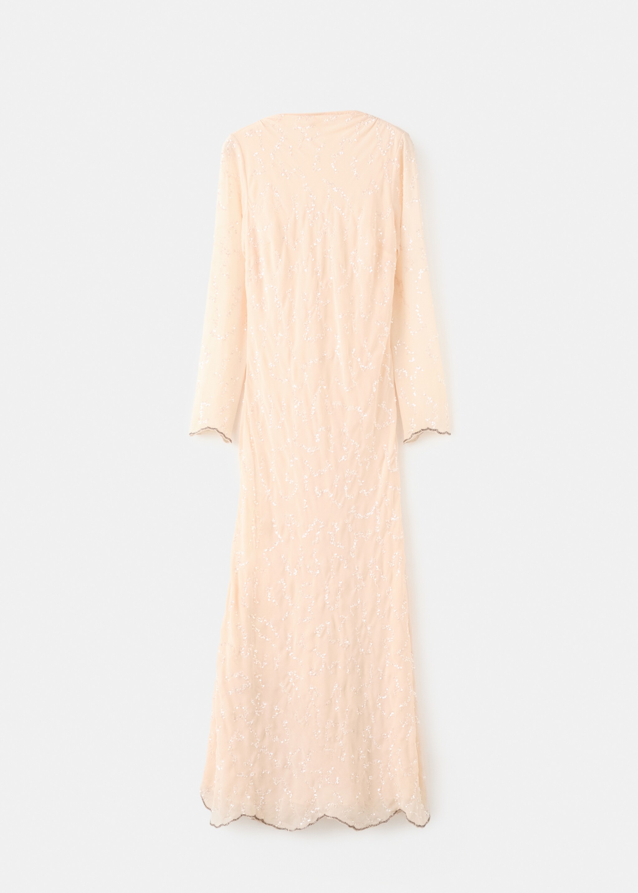 فستان لامع بظهر مفتوح - منتج دون نموذج, بيج فاتح. Ref: 27005821-00.