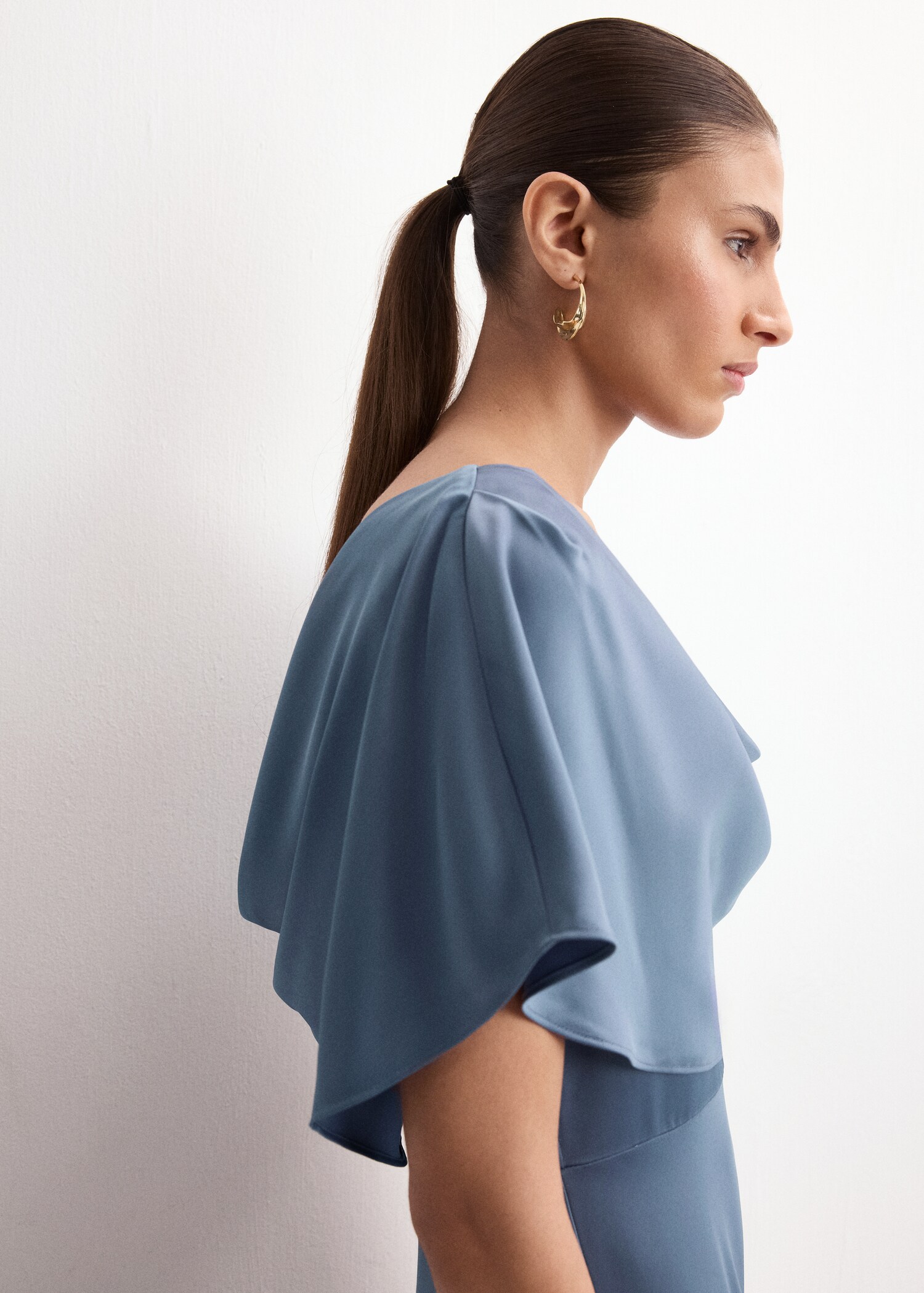 Long dress with draped neck - Details of the article 1