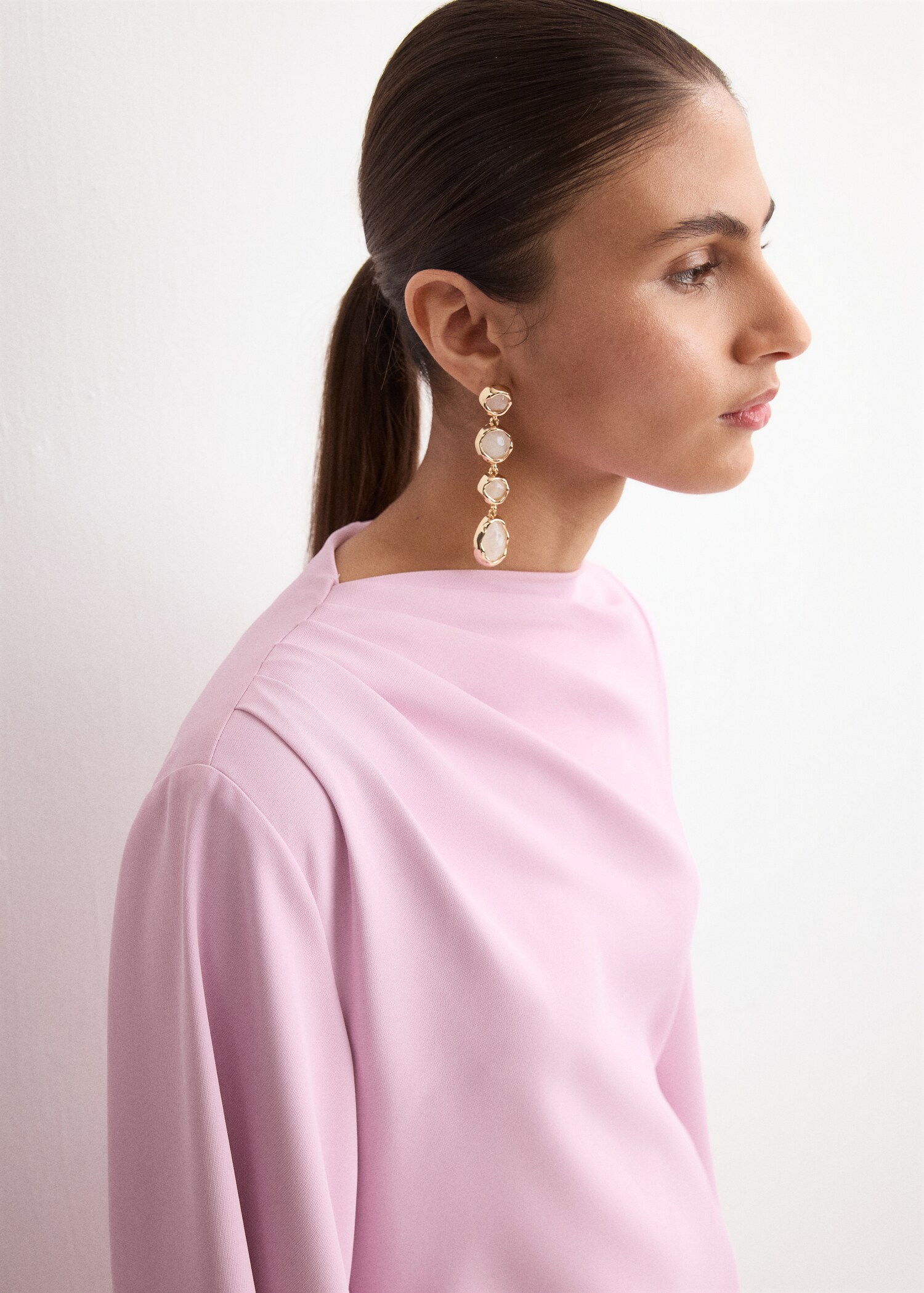 Vestit setinat màniga acampanada - Detall de l'article 1