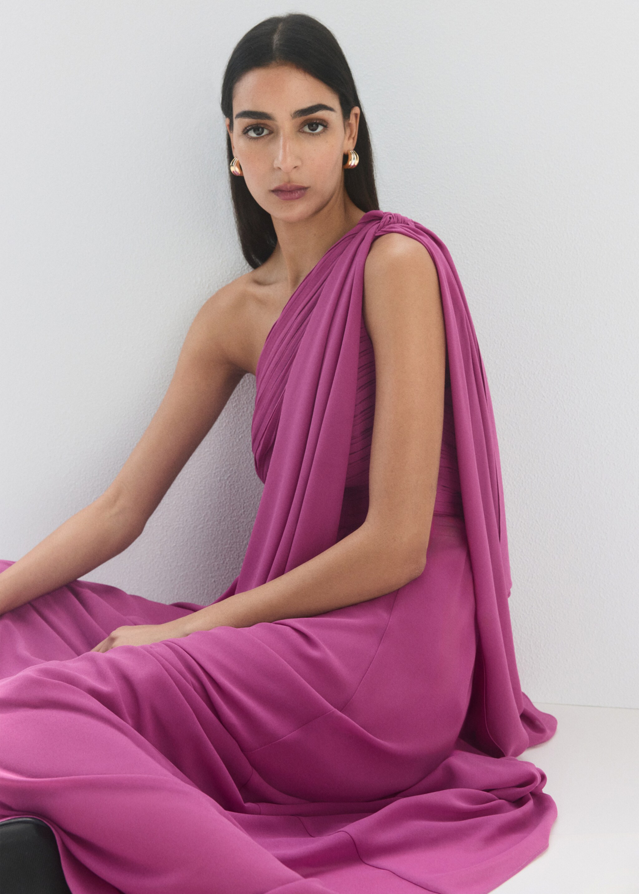 Vestit asimètric nus - Detall de l'article 2, Fúcsia. Ref: 27005824-00.