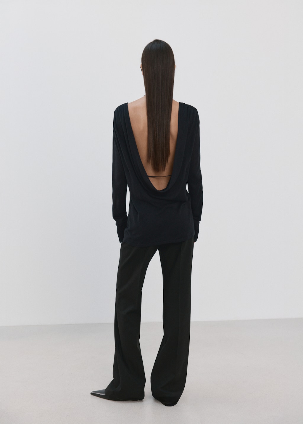 Knit sweater with draped back - image 3