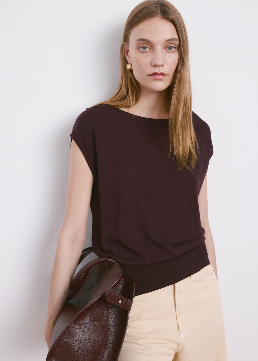 Mango Short-sleeved knitted sweater