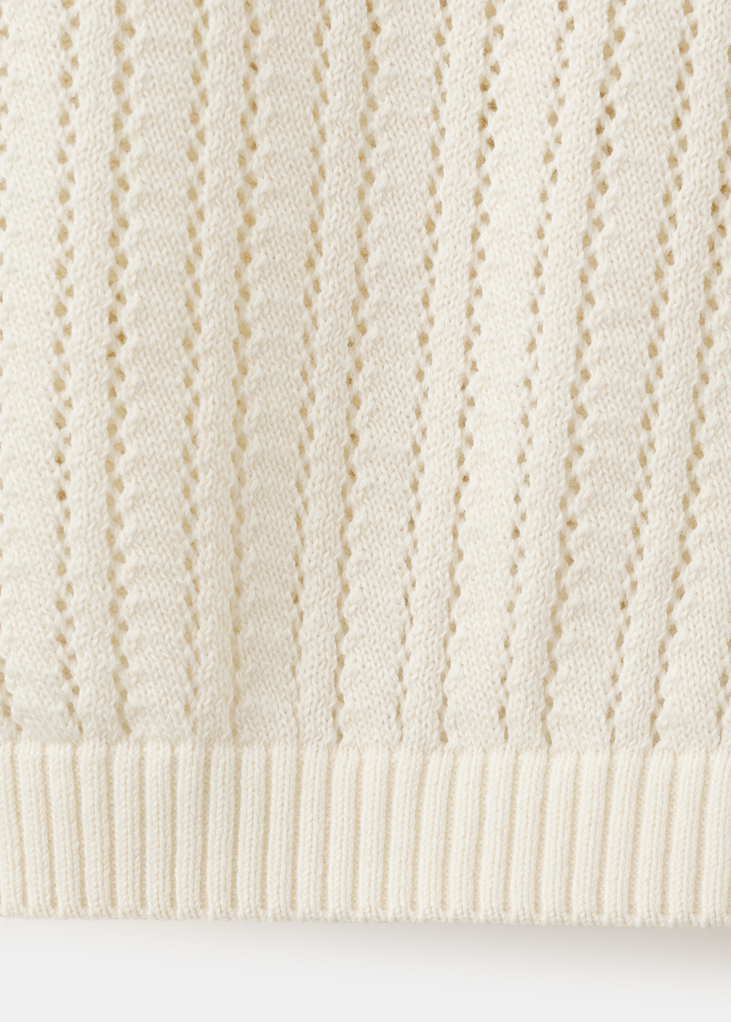 سترة منسوجة مخرمة برقبة بولو - تفاصيل المنتج 0