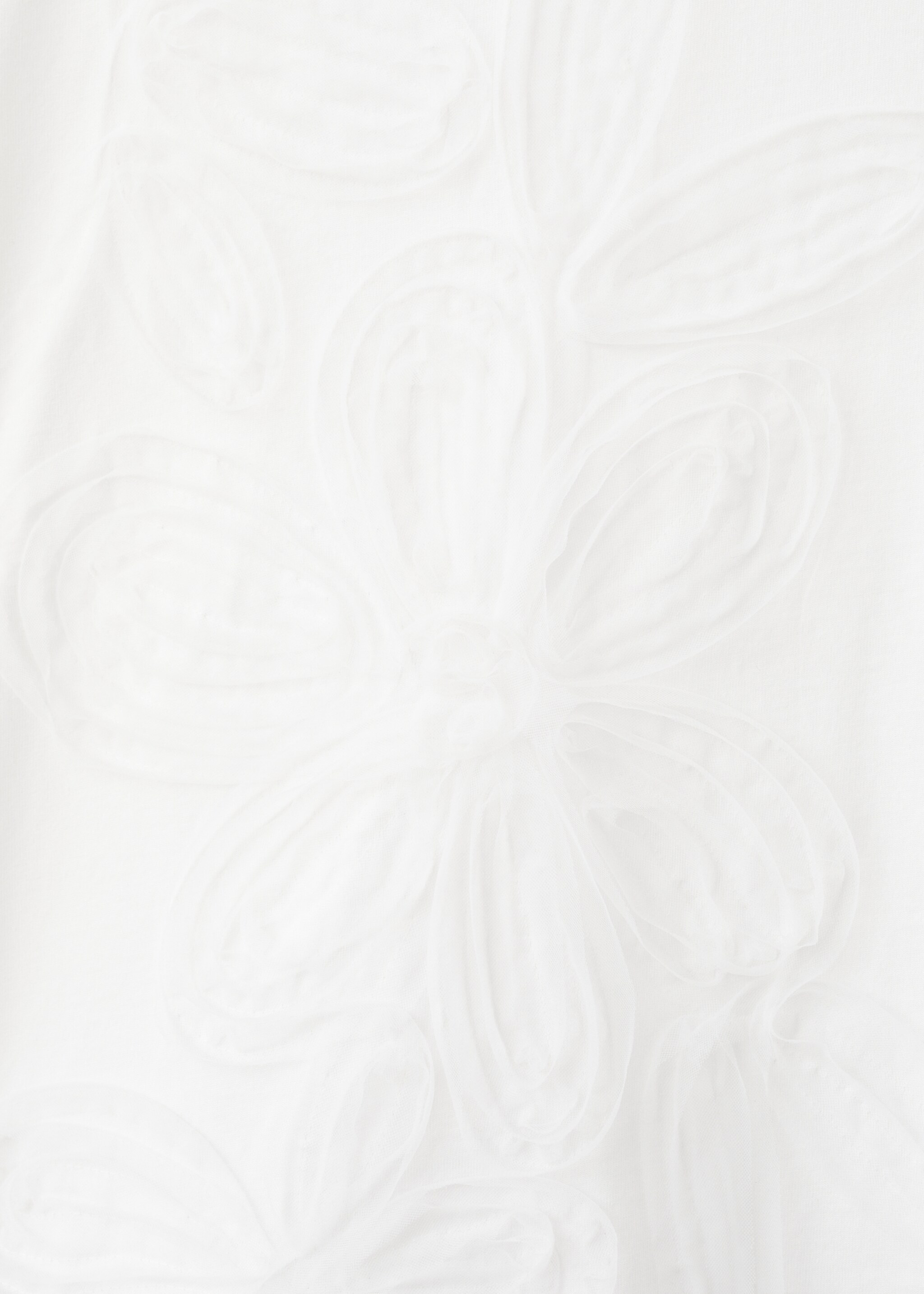 T-shirt coton broderie à fleurs - Détail de l'article 0, Blanc cassé. Ref: 27005832-00.