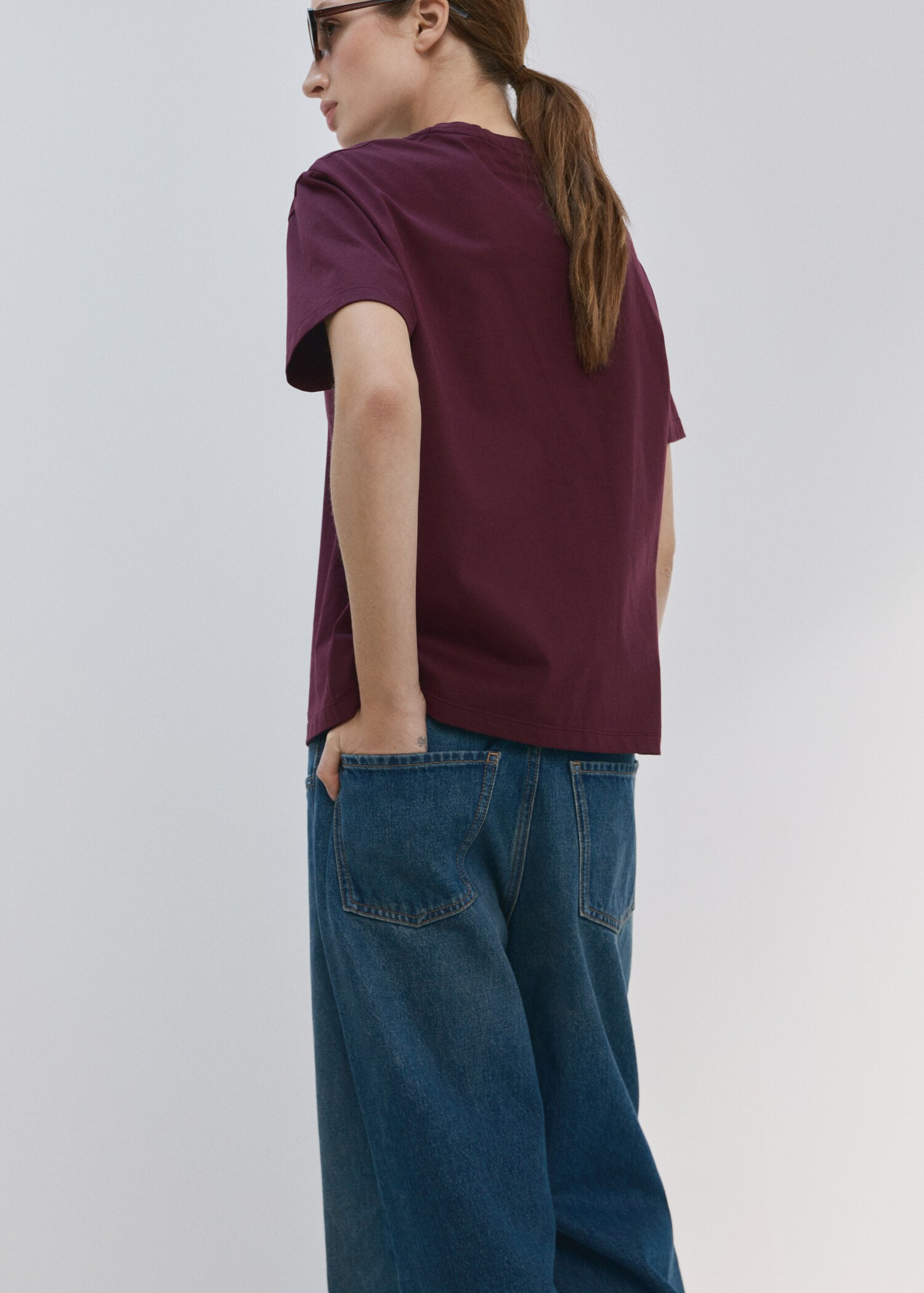 T-shirt coton broderie à fleurs - Verso de l’article