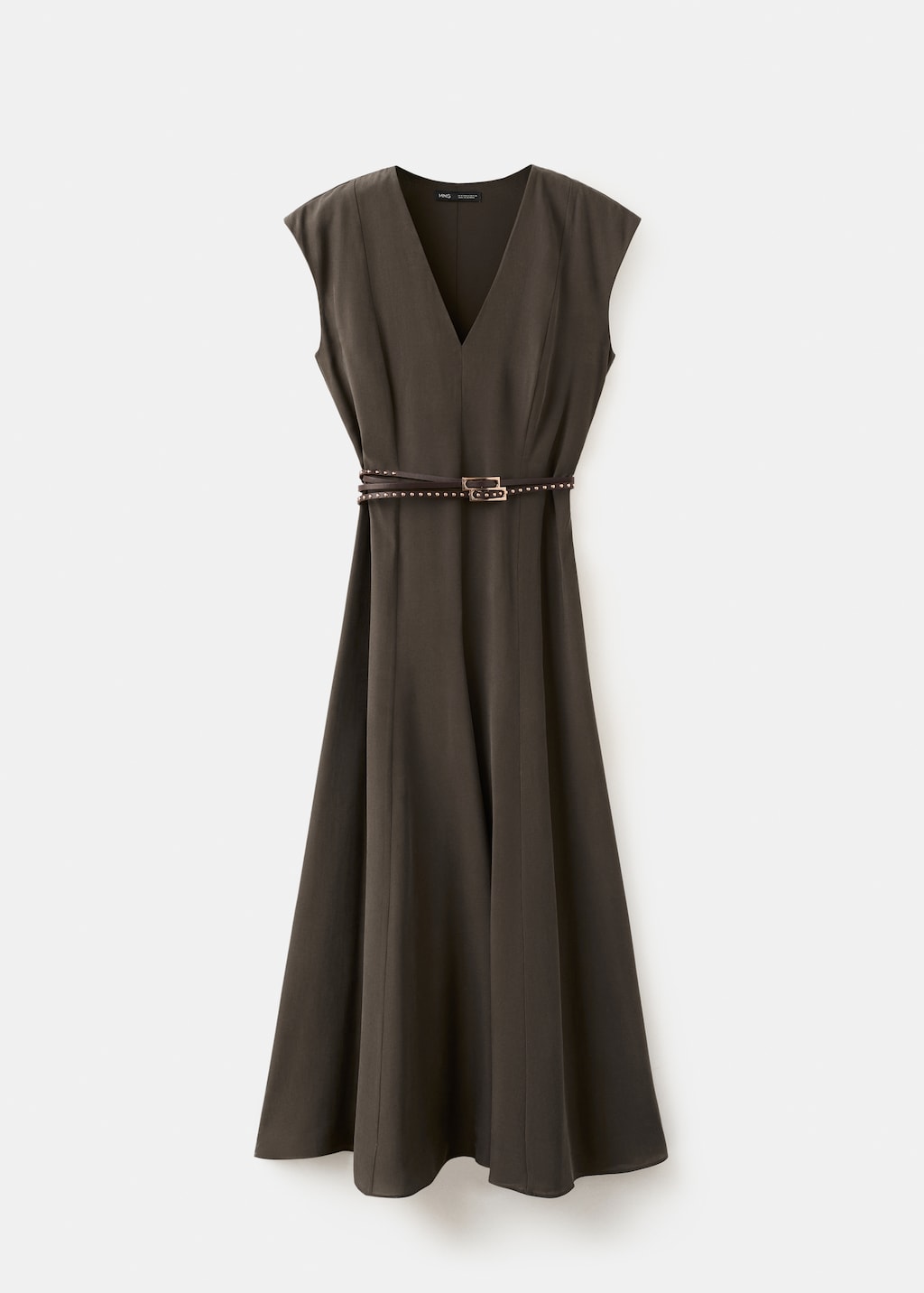Double-belted A-line dress - image 2