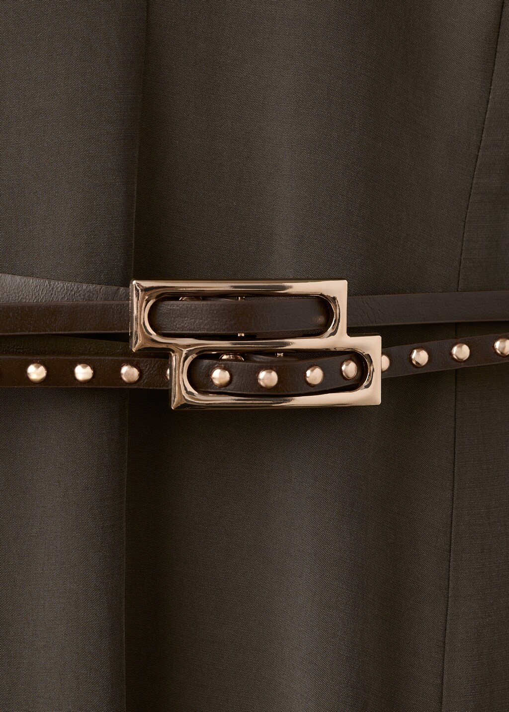Double-belted A-line dress - image 4