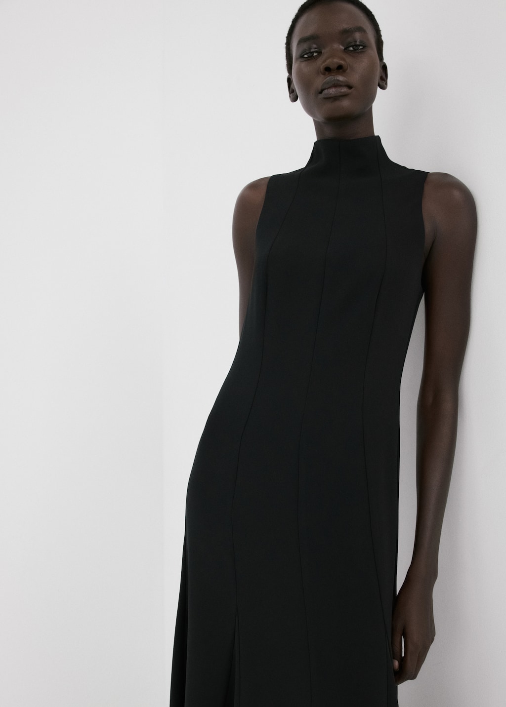 High-neck godet dress - image 3