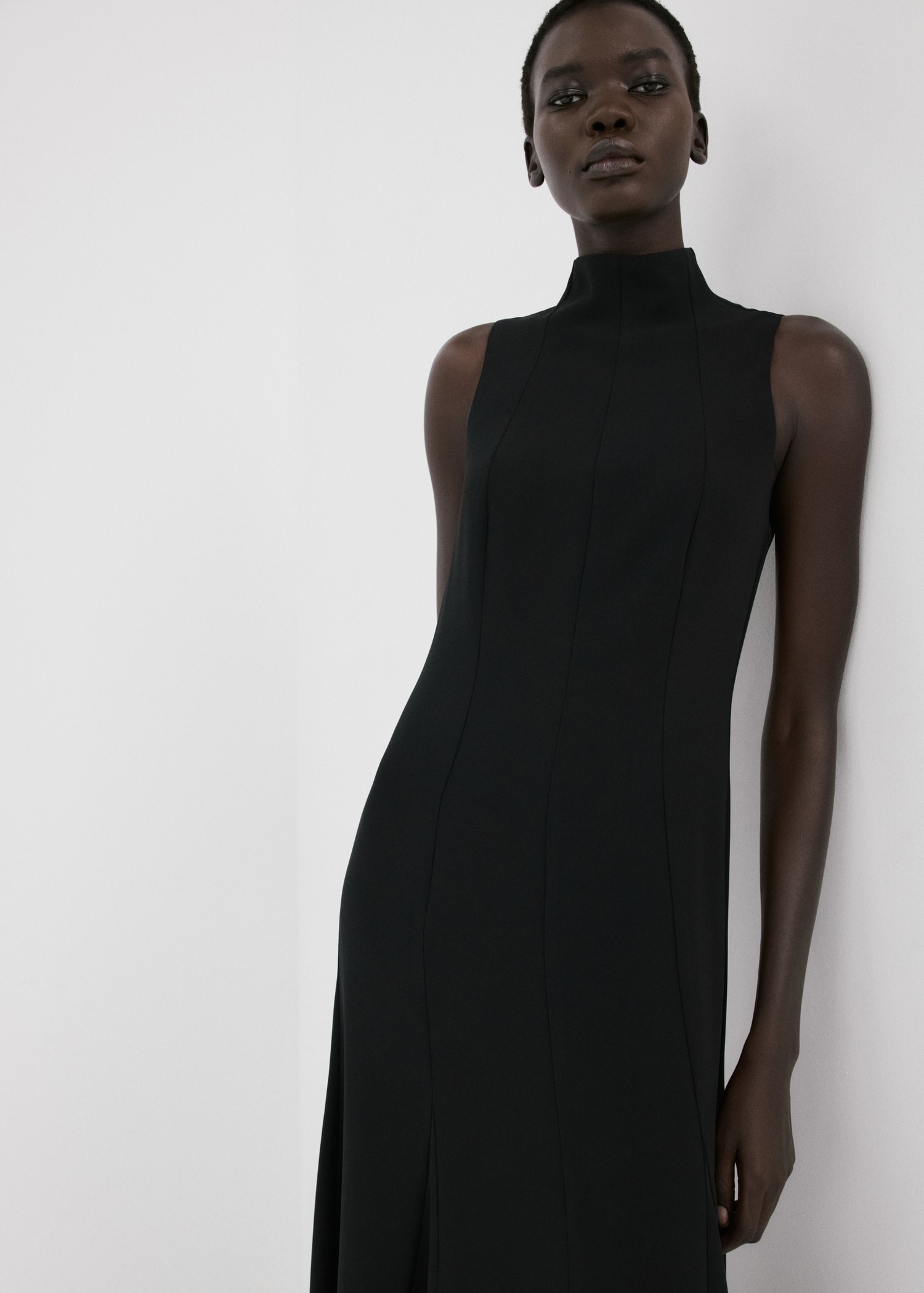 Turtleneck midi-dress - Medium plane
